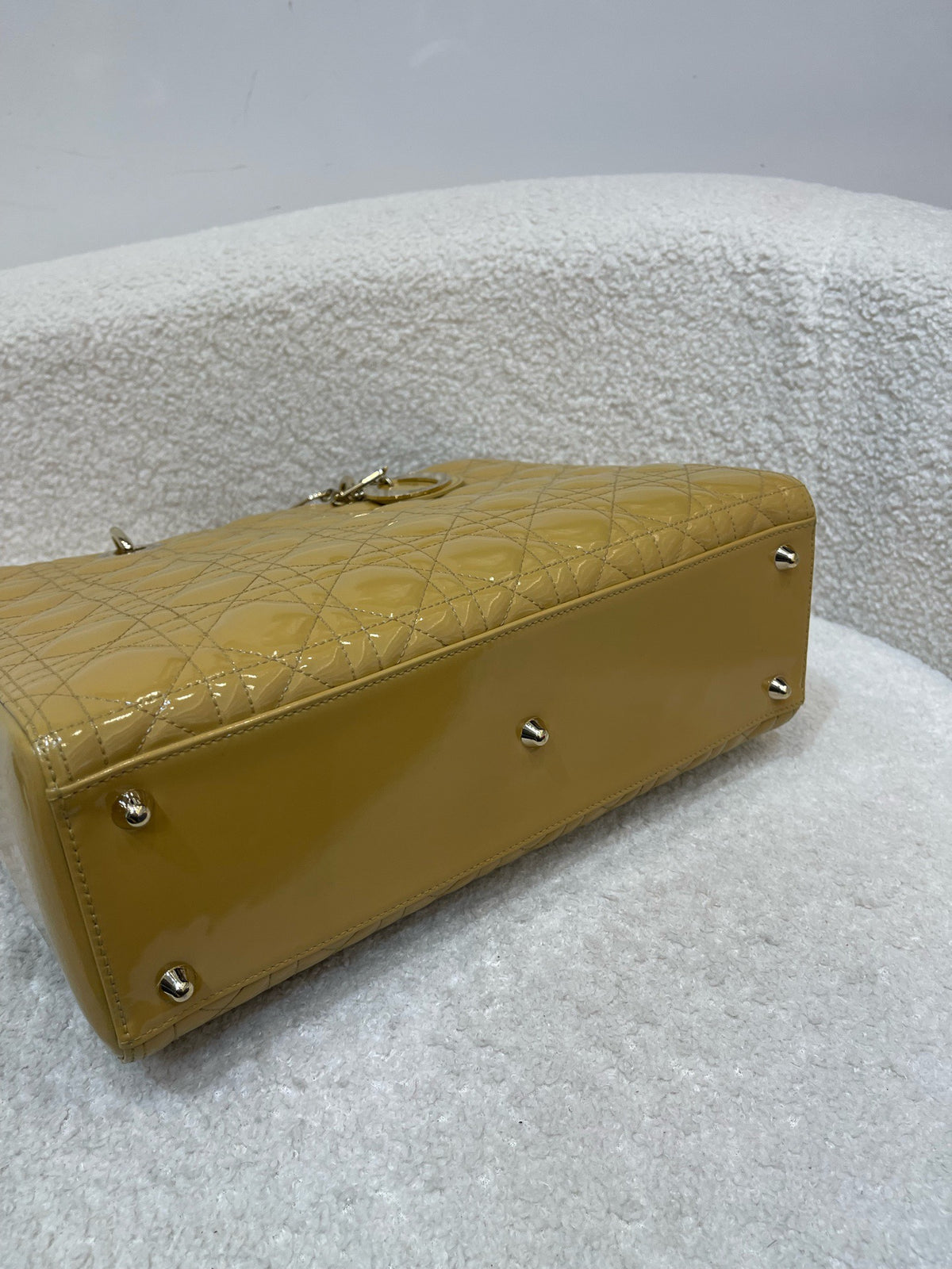 Dior - Lady Dior - Patent leather - Yellow - (large)