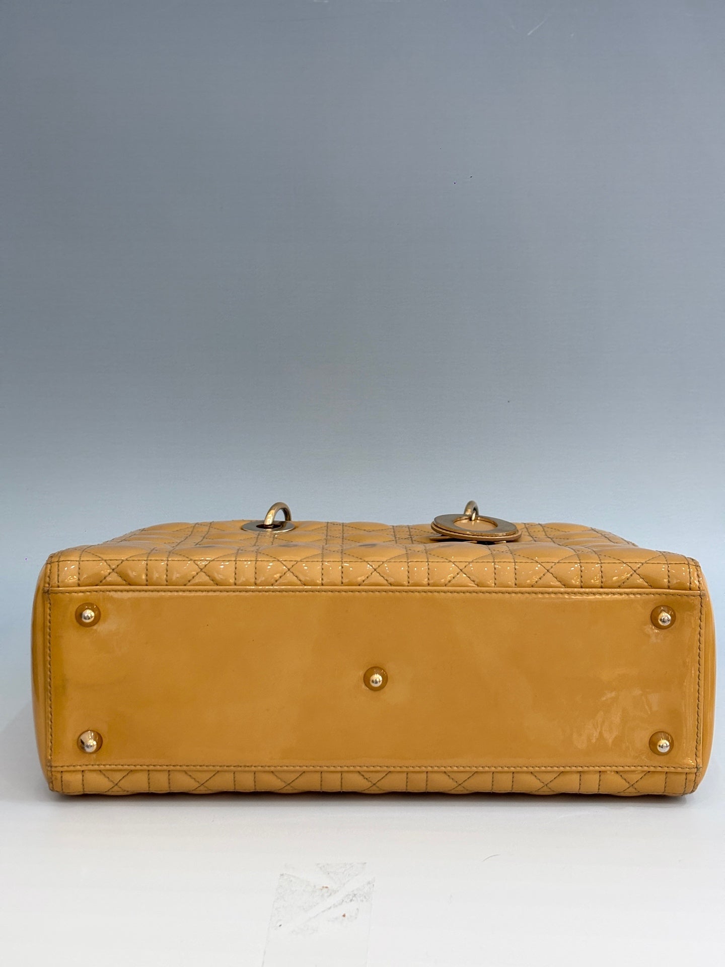 Dior - Lady Dior - Patent leather - Yellow - (large)