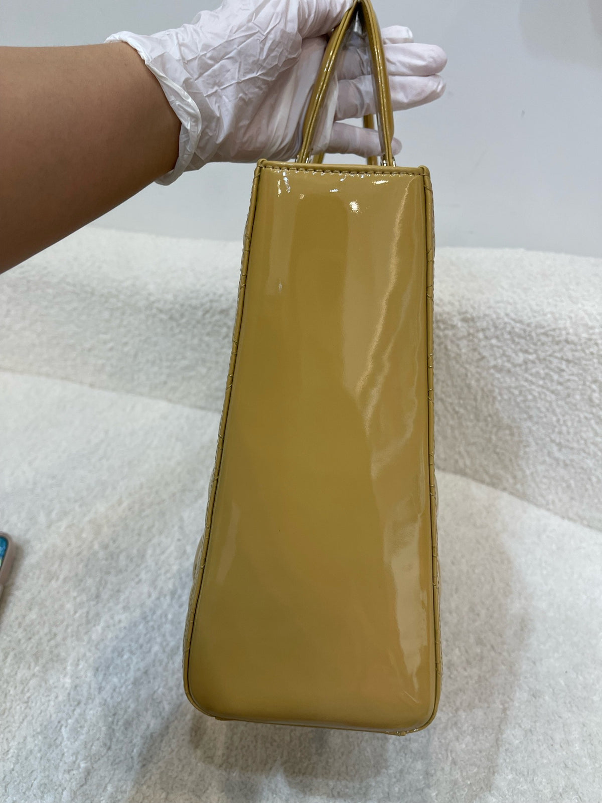 Dior - Lady Dior - Patent leather - Yellow - (large)