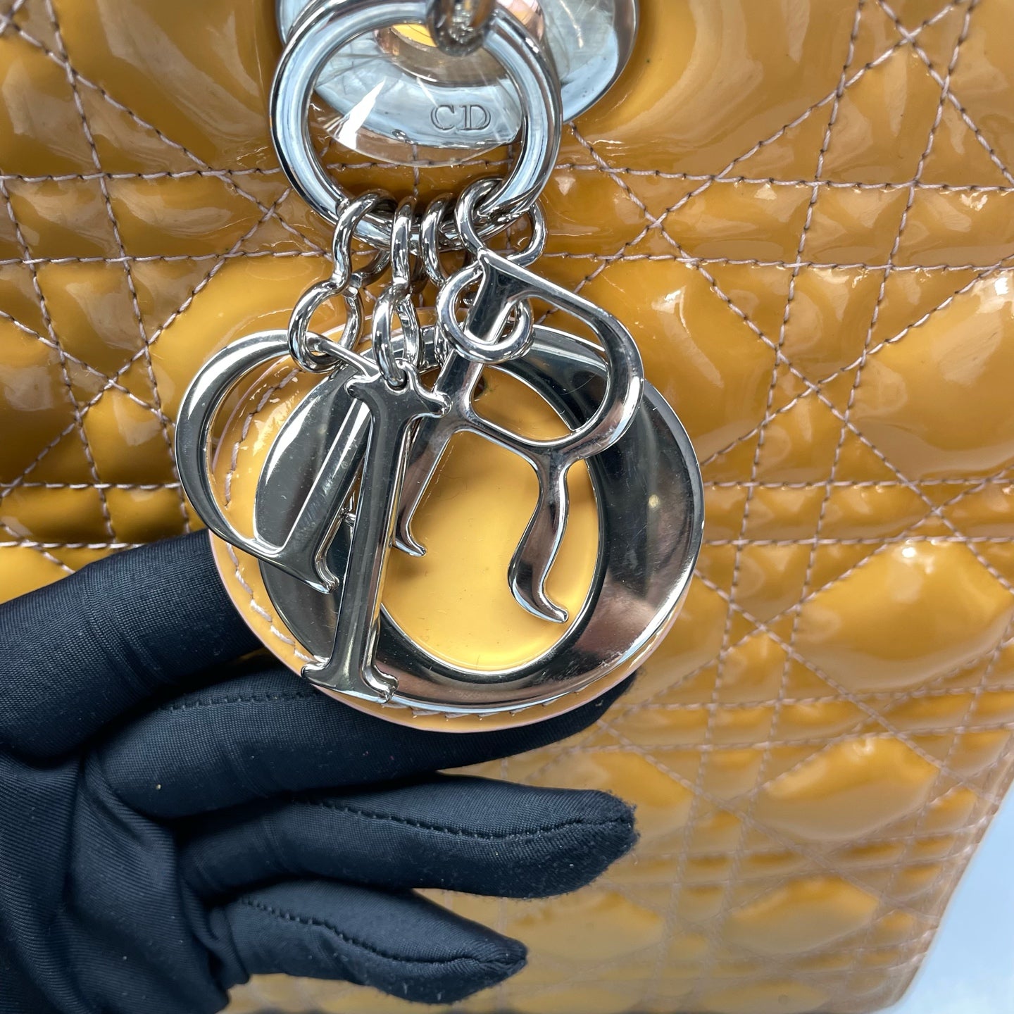 Dior - Lady Dior - Patent leather - Yellow - (Large)