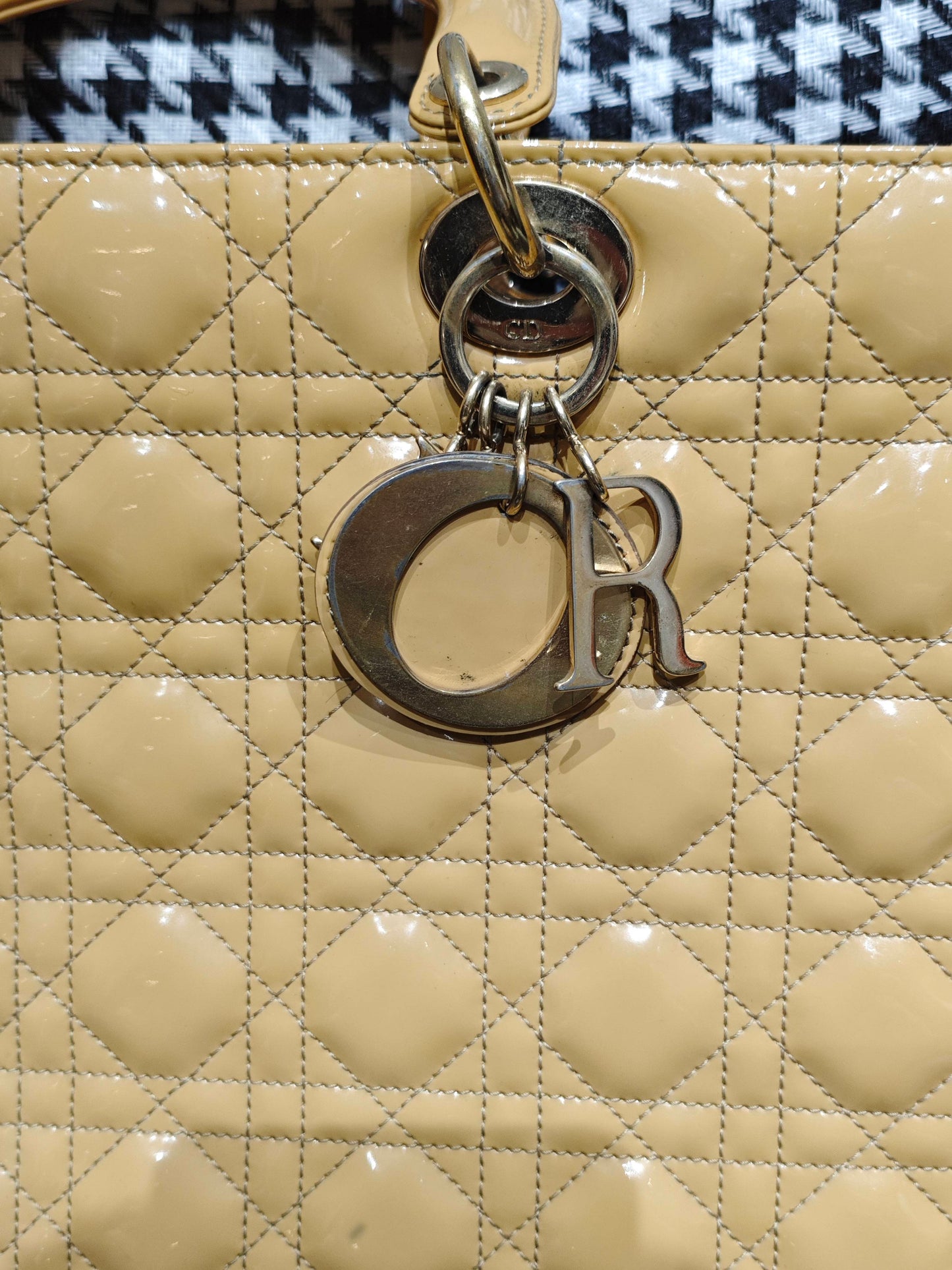 Dior - Lady Dior - Patent leather - Yellow - (large)