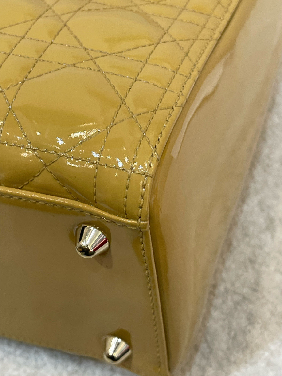 Dior - Lady Dior - Patent leather - Yellow - (large)
