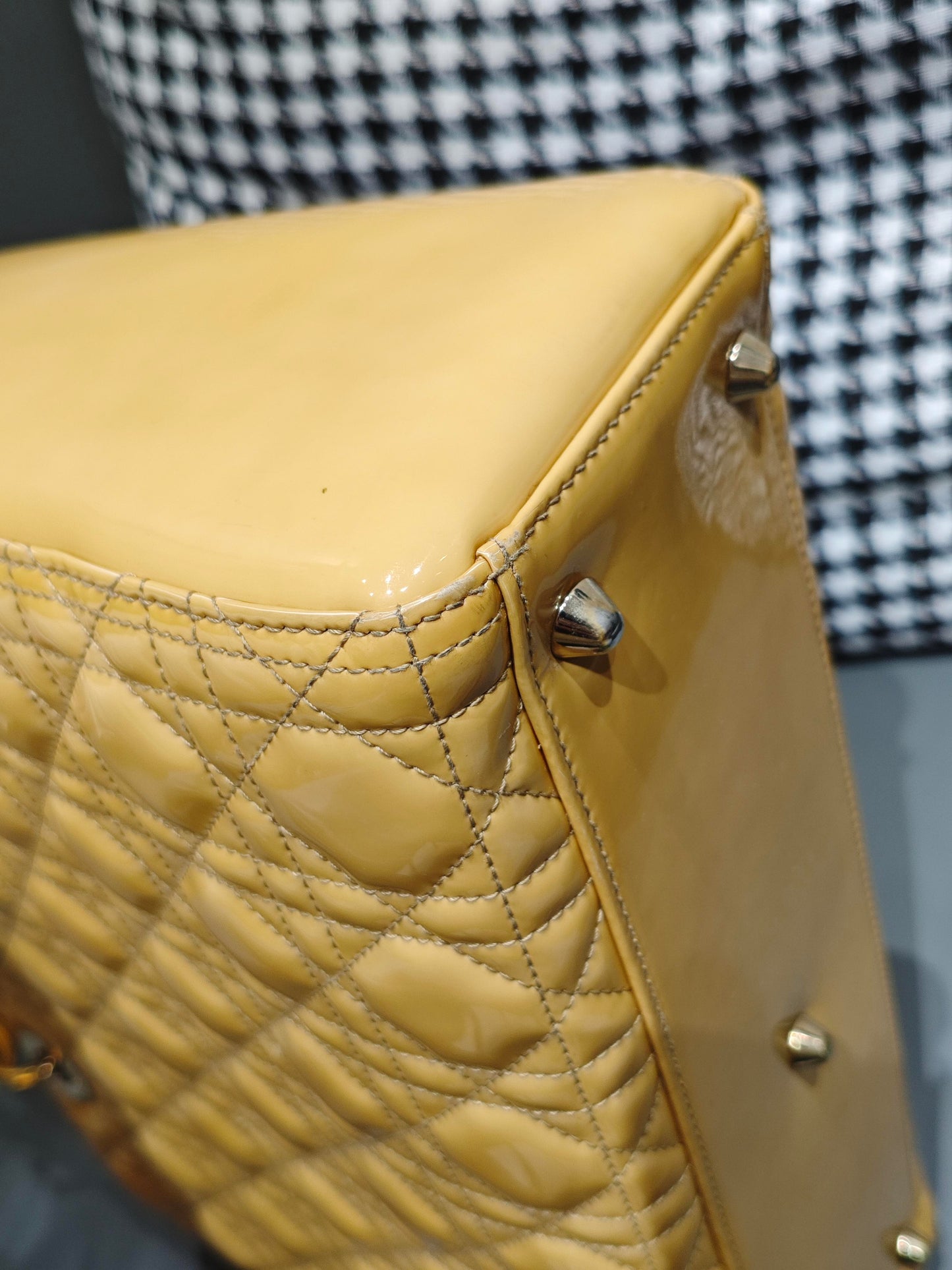 Dior - Lady Dior - Patent leather - Yellow - (large)