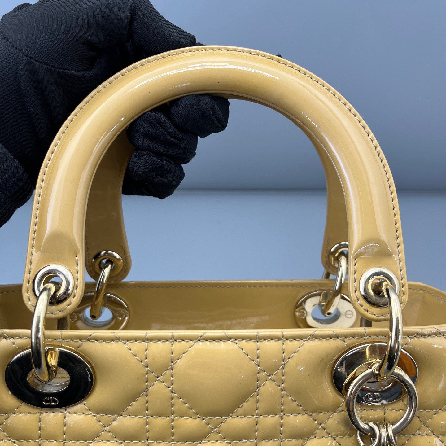 Dior - Lady Dior - Patent leather - Yellow - (Medium)