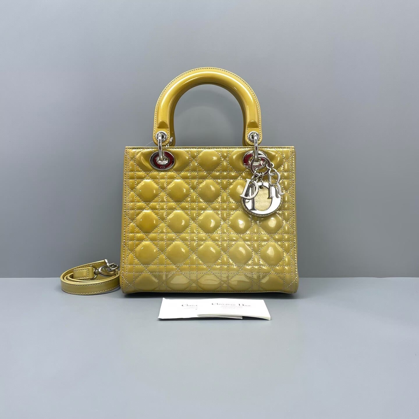 Dior - Lady Dior - Patent leather - Yellow - (Medium)