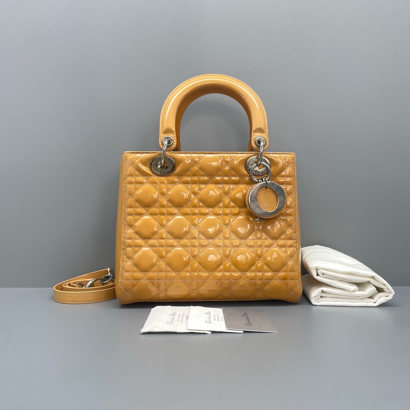 Dior - Lady Dior - Patent leather - Yellow - (Medium)