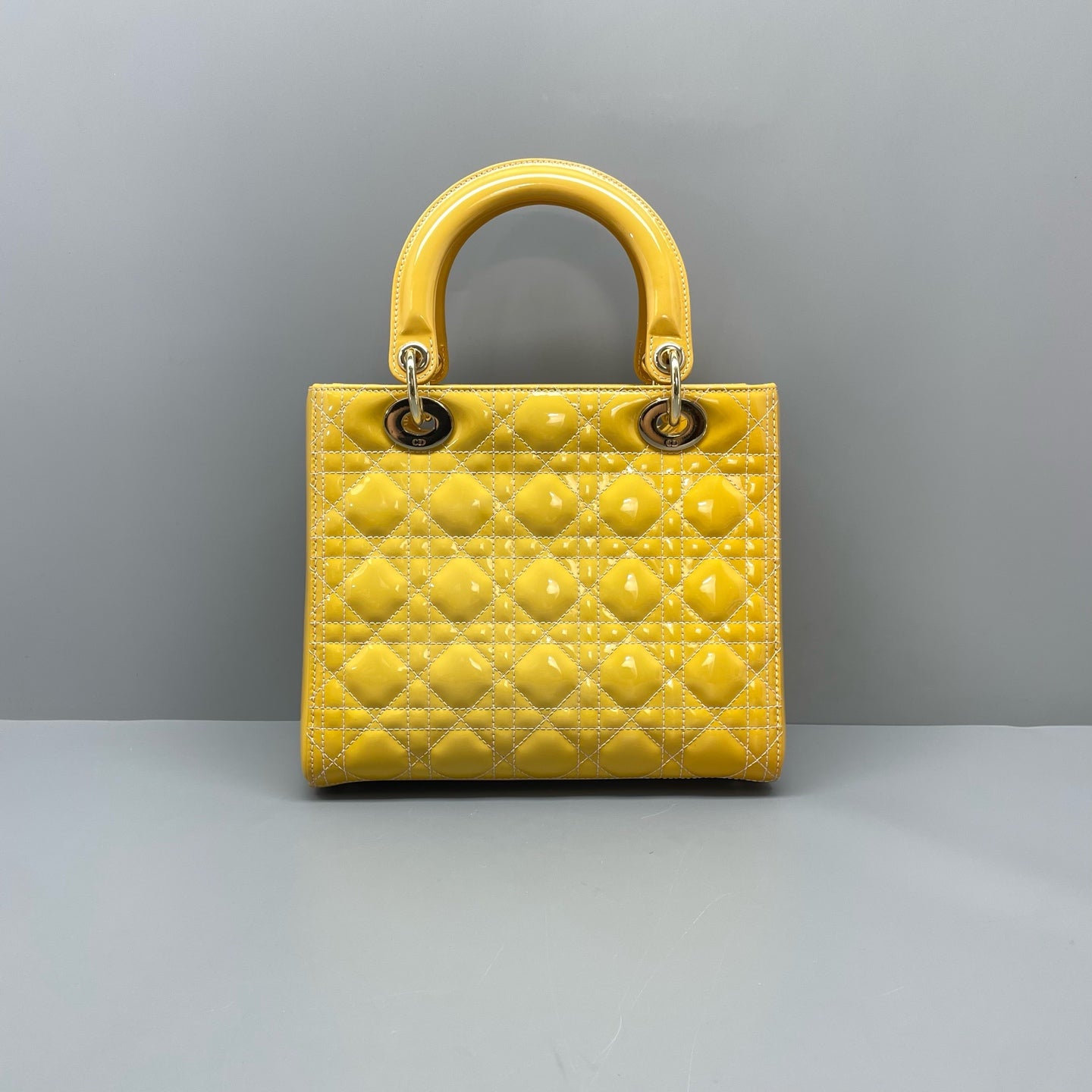 Dior - Lady Dior - Patent leather - Yellow - (medium)