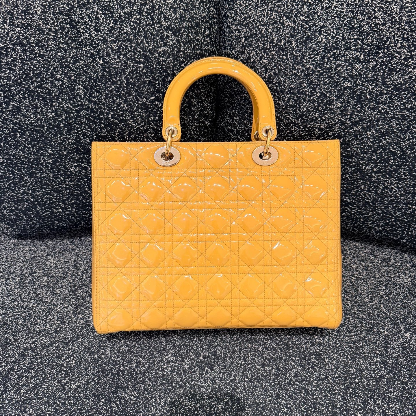 Dior - Lady Dior - Patent leather - Yellow - (medium)