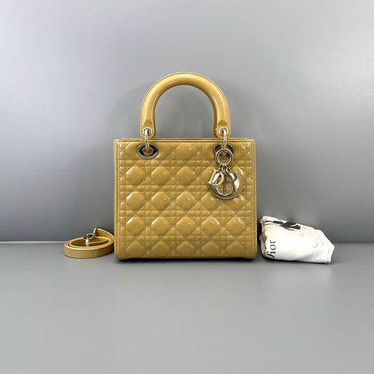 Dior - Lady Dior - Patent leather - Yellow - (Medium)