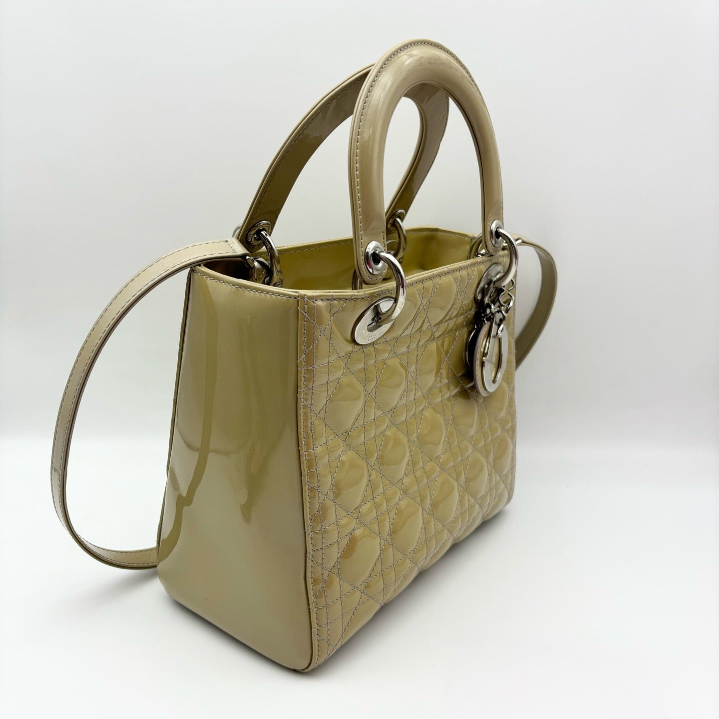 Dior - Lady Dior - Patent leather - Yellow - (medium)