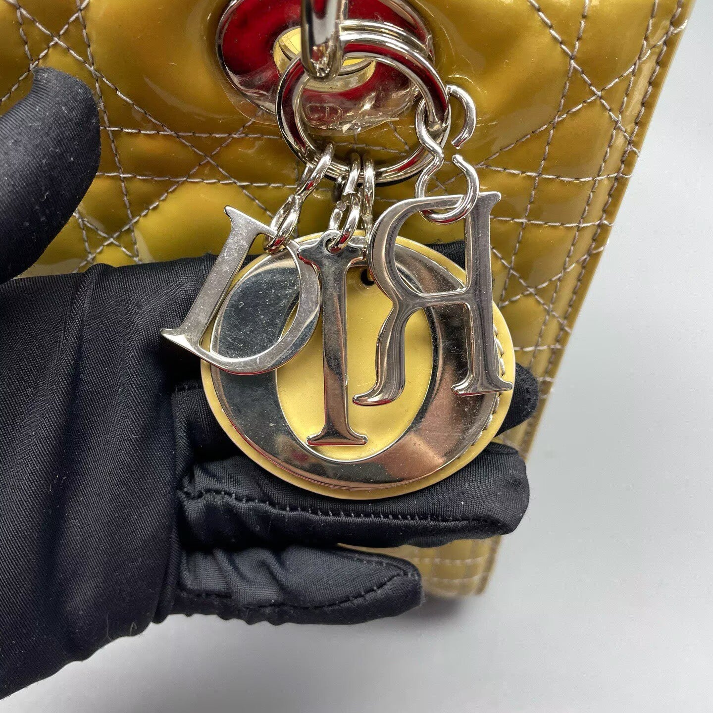 Dior - Lady Dior - Patent leather - Yellow - (Medium)
