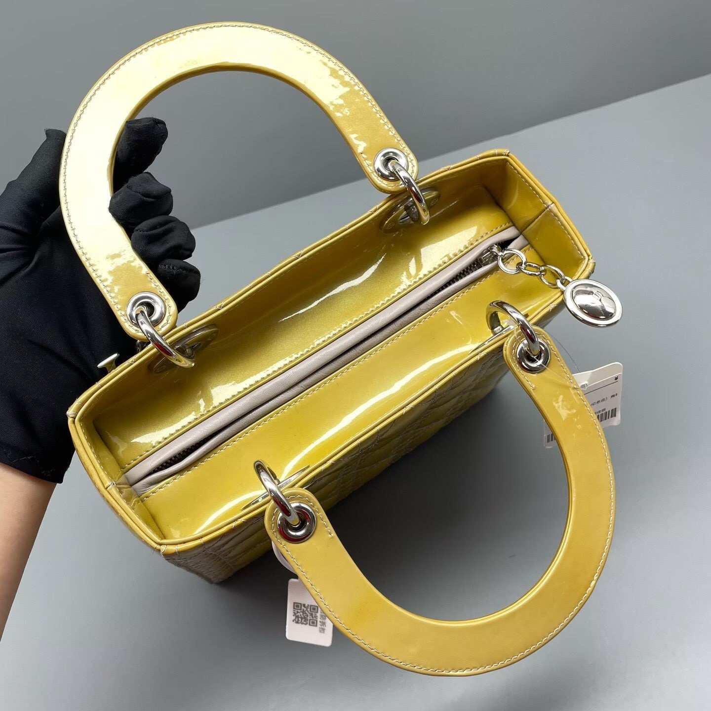 Dior - Lady Dior - Patent leather - Yellow - (Medium)