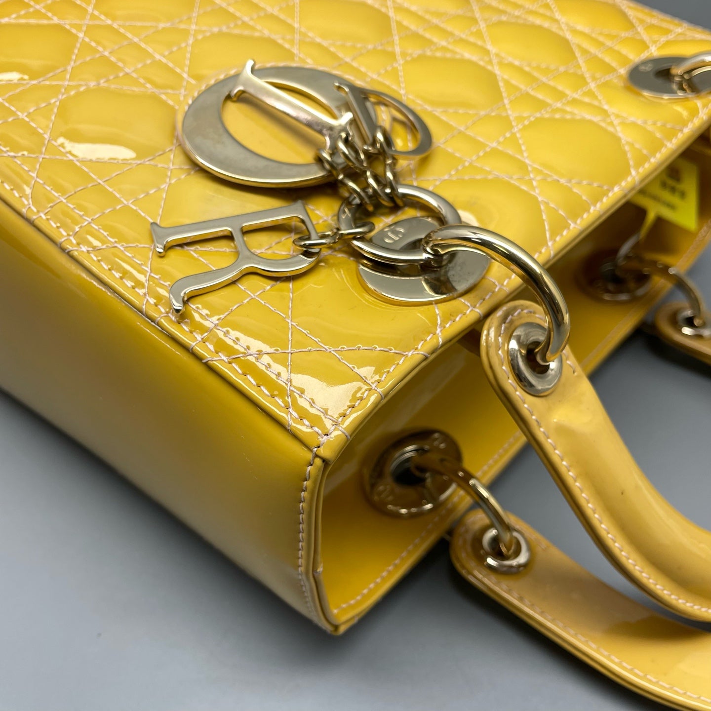 Dior - Lady Dior - Patent leather - Yellow - (medium)