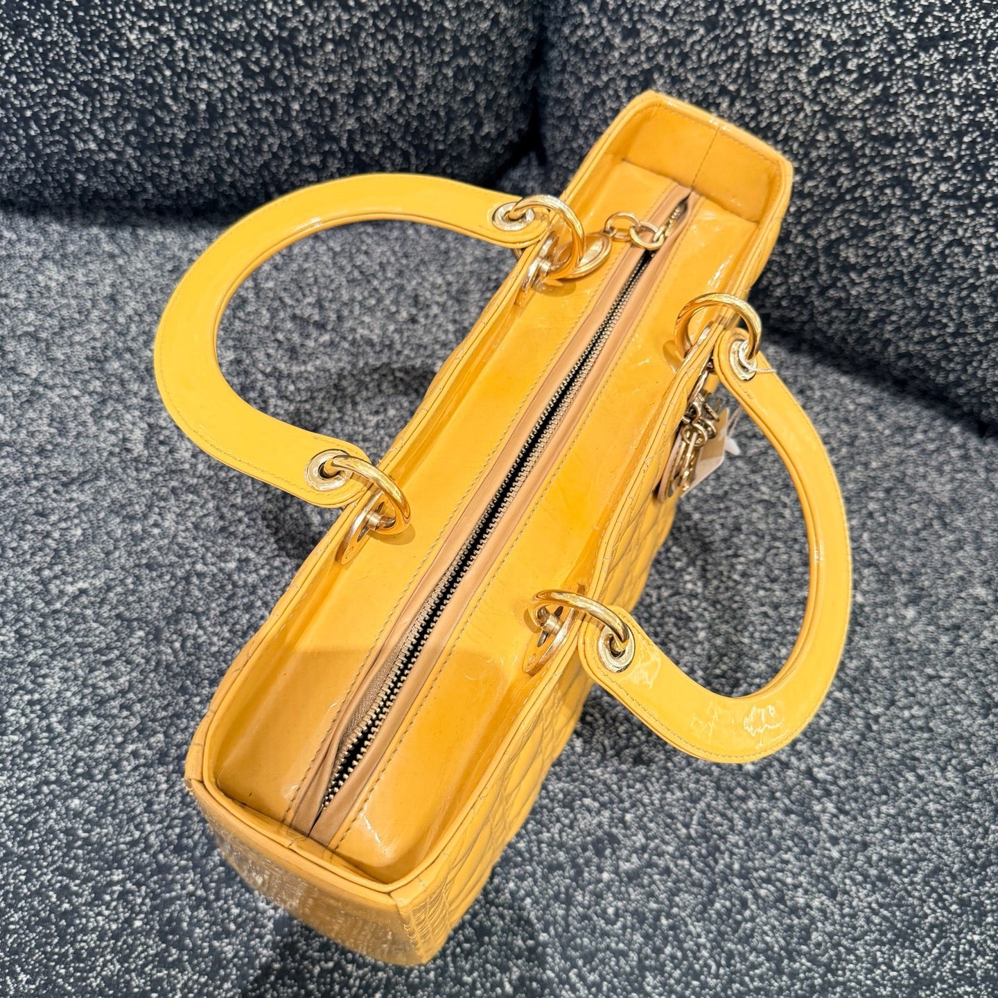 Dior - Lady Dior - Patent leather - Yellow - (medium)