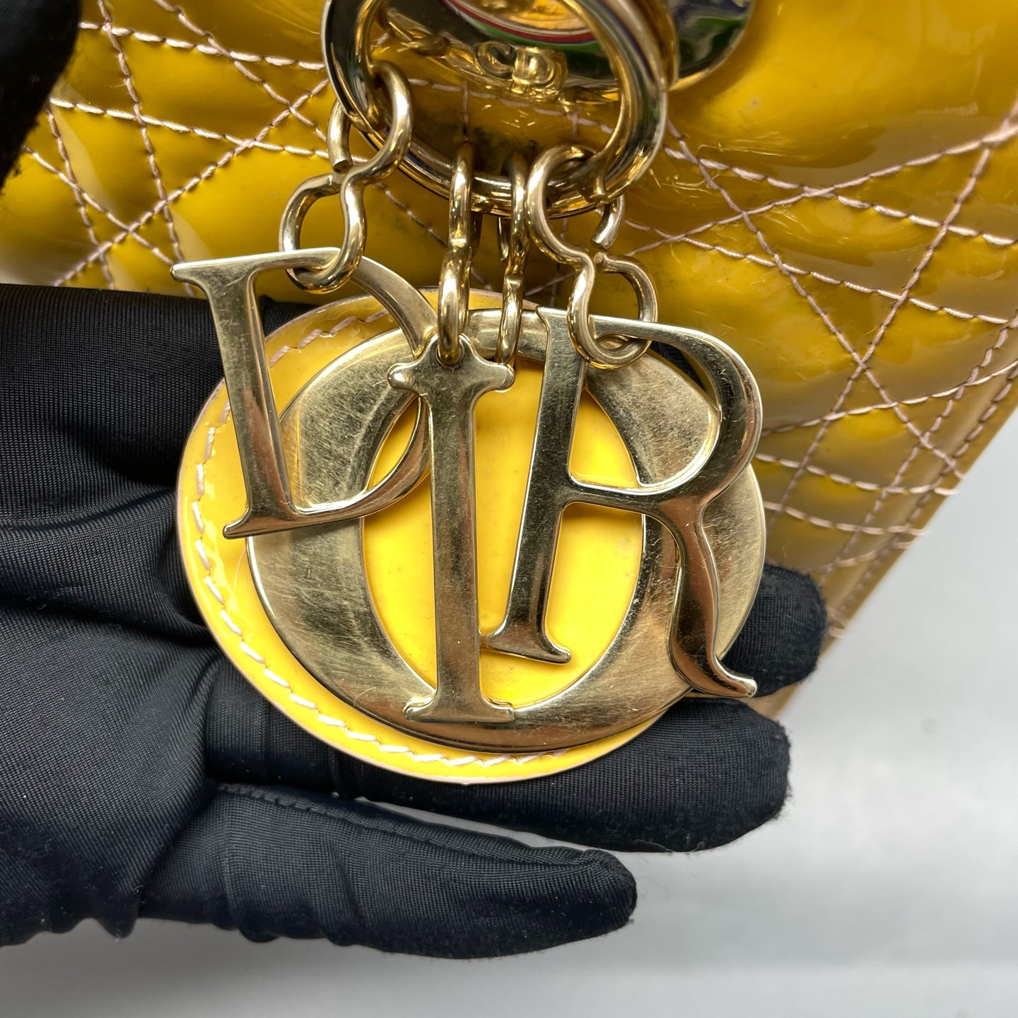 Dior - Lady Dior - Patent leather - Yellow - (medium)