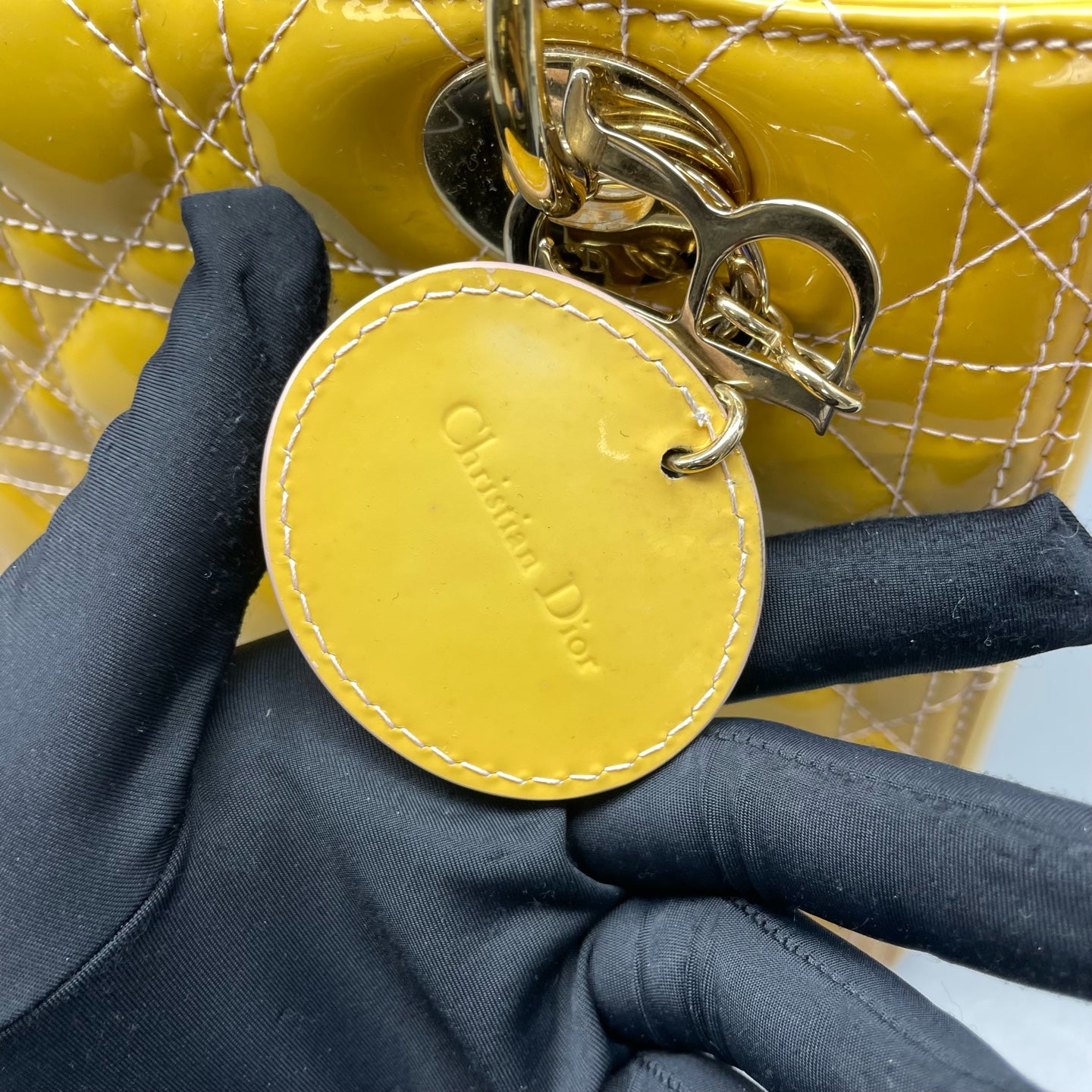 Dior - Lady Dior - Patent leather - Yellow - (medium)