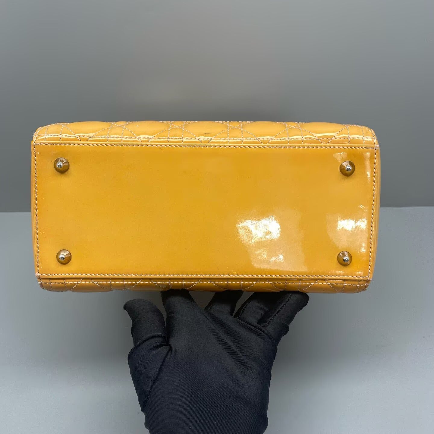 Dior - Lady Dior - Patent leather - Yellow - (Medium)