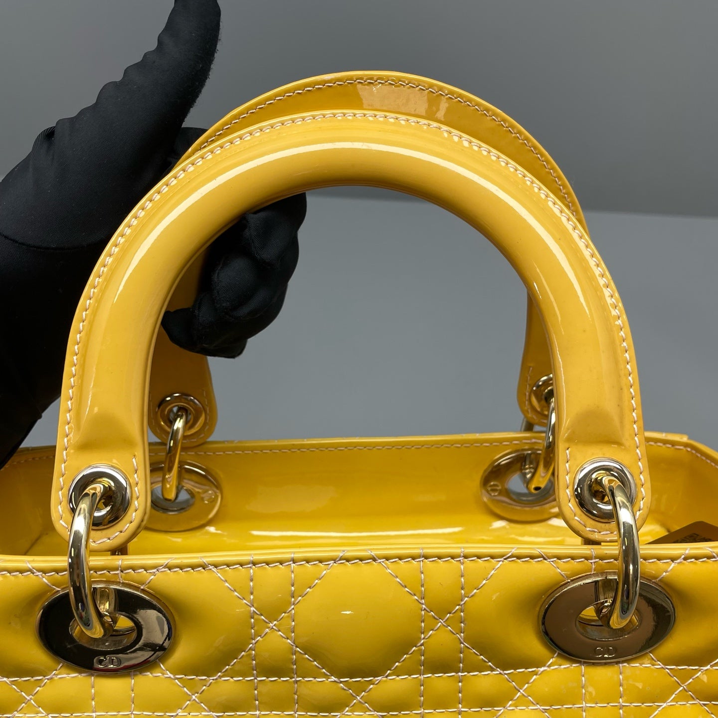 Dior - Lady Dior - Patent leather - Yellow - (medium)
