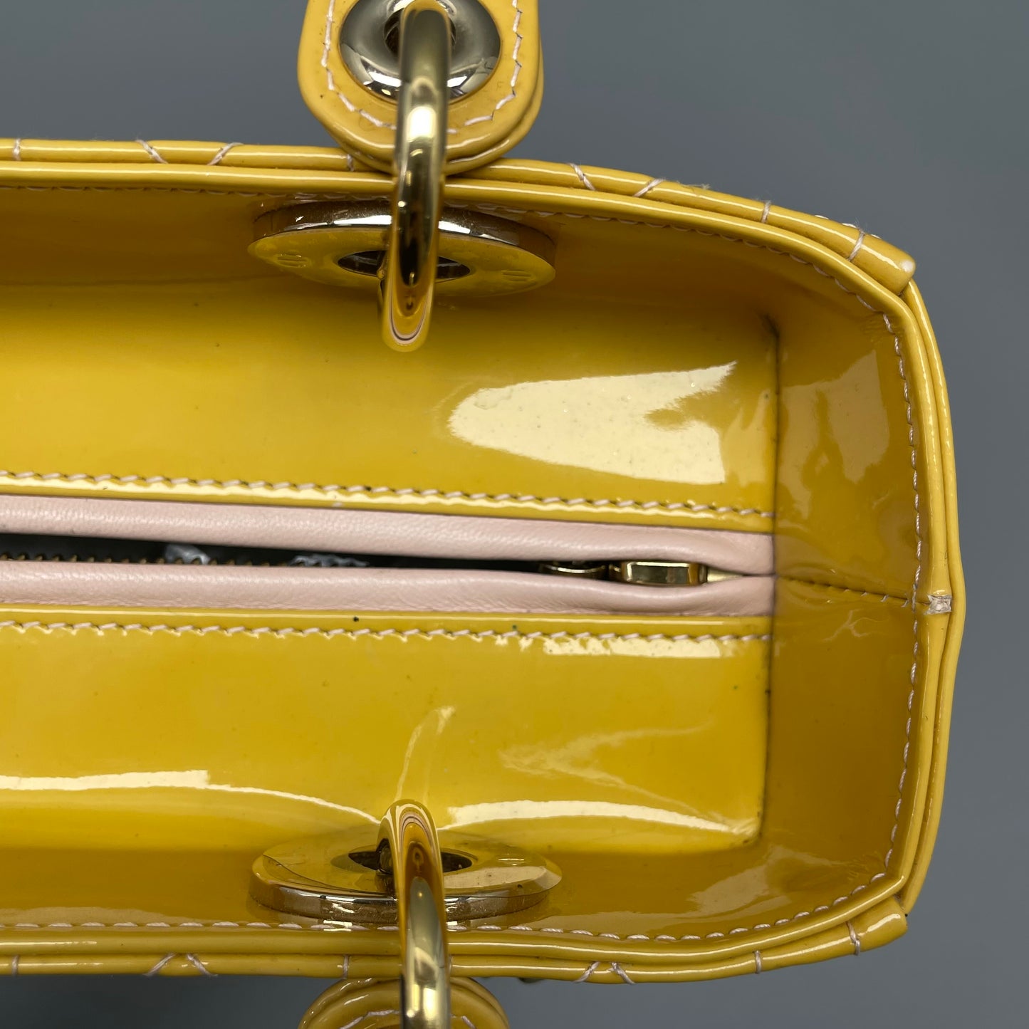 Dior - Lady Dior - Patent leather - Yellow - (medium)