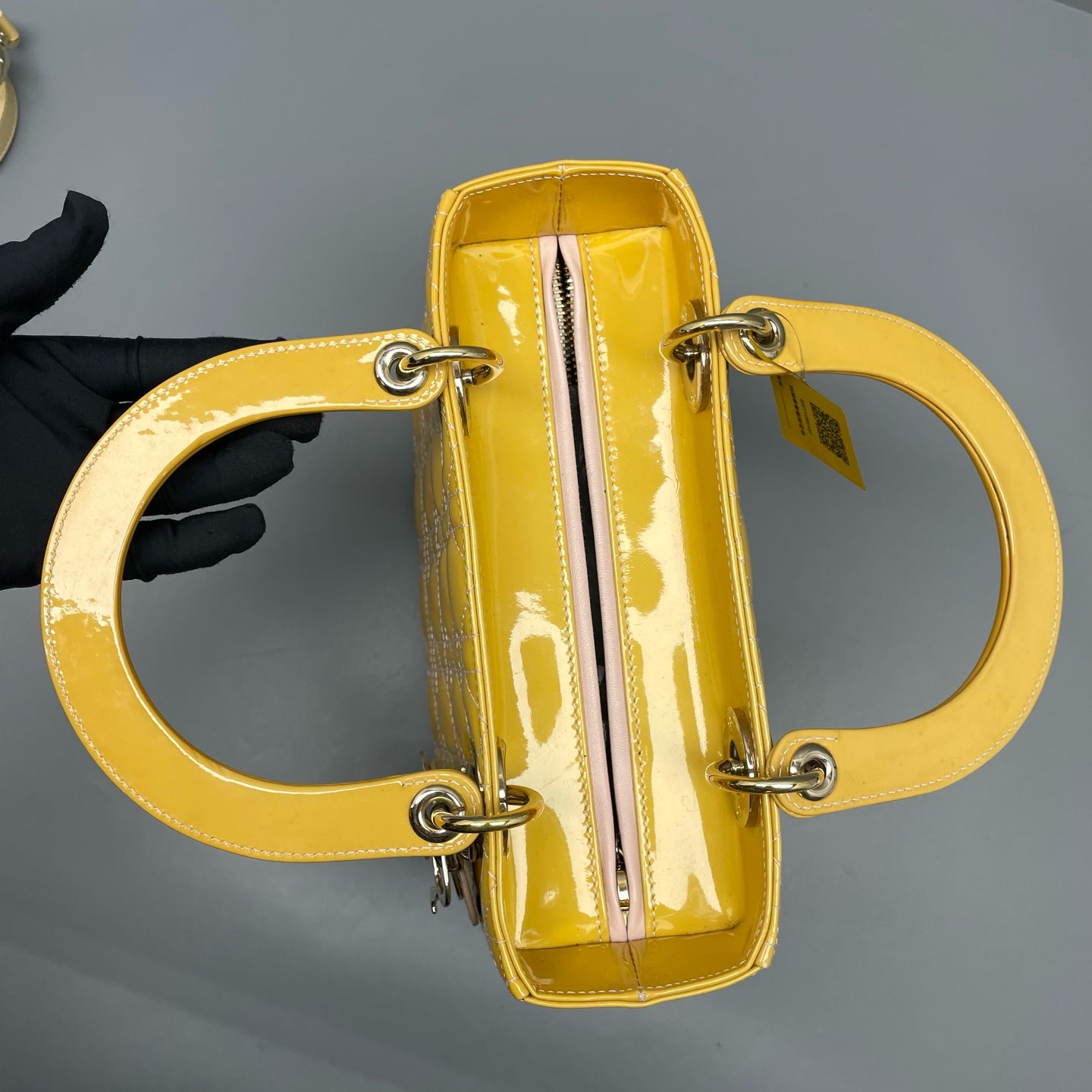 Dior - Lady Dior - Patent leather - Yellow - (medium)