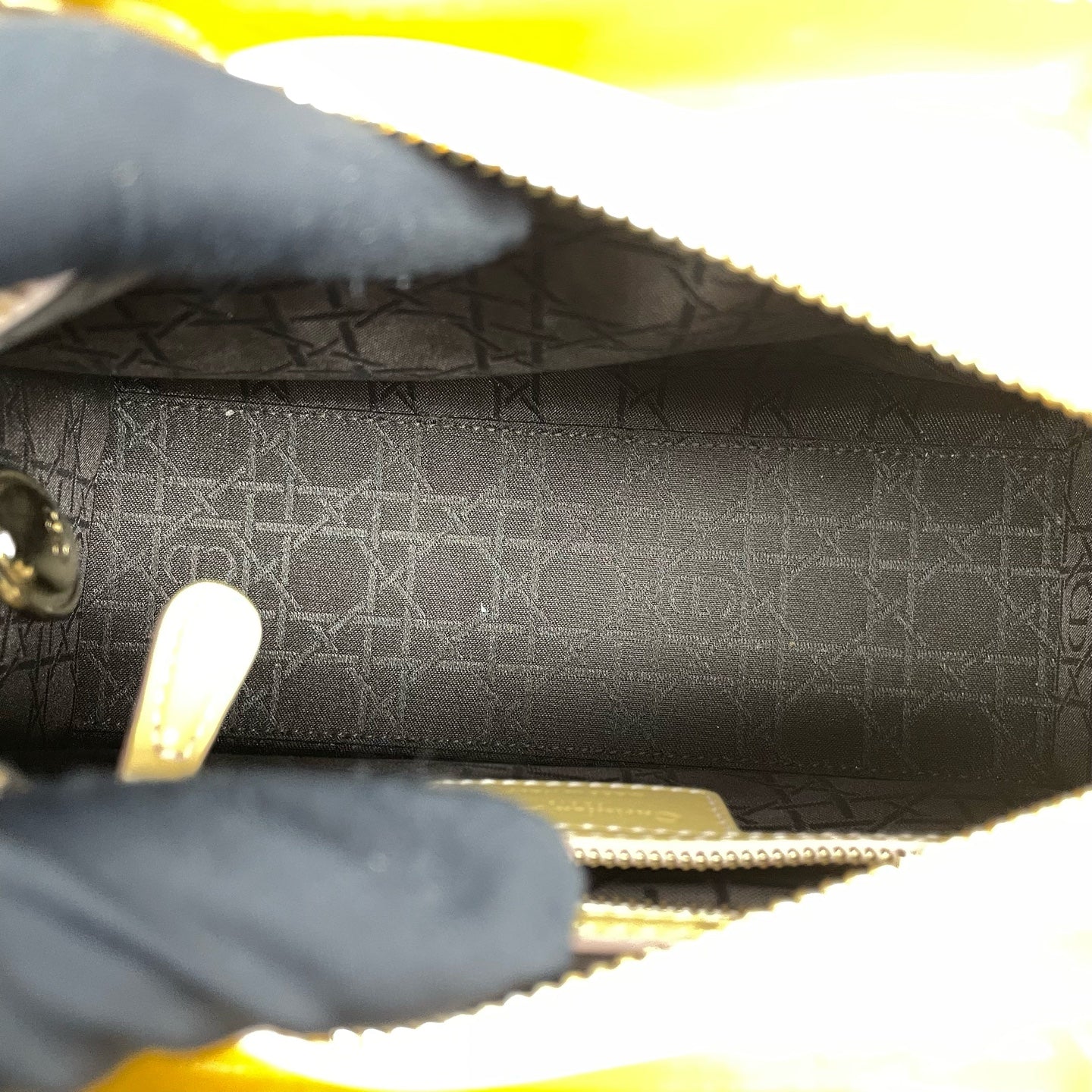 Dior - Lady Dior - Patent leather - Yellow - (medium)