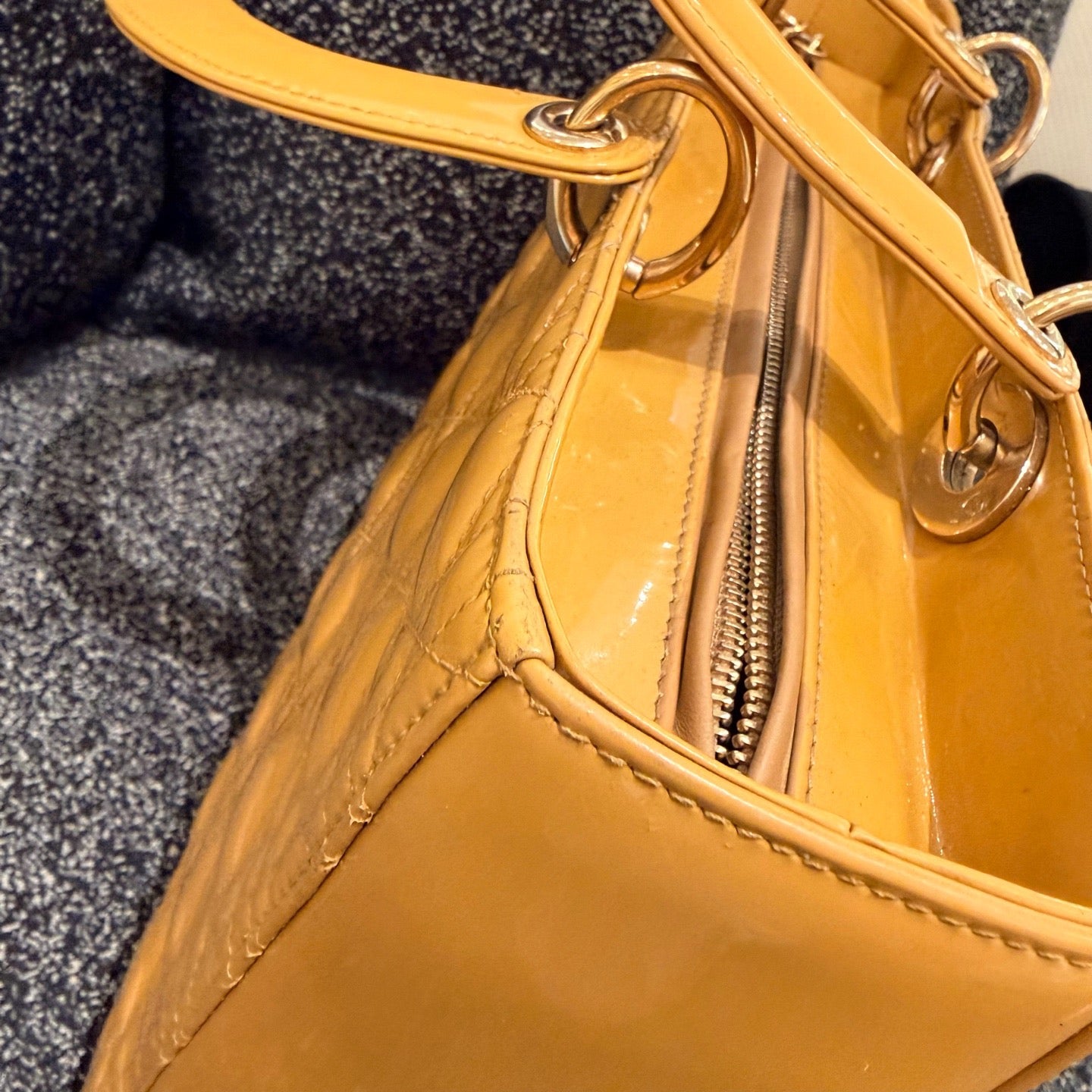 Dior - Lady Dior - Patent leather - Yellow - (medium)