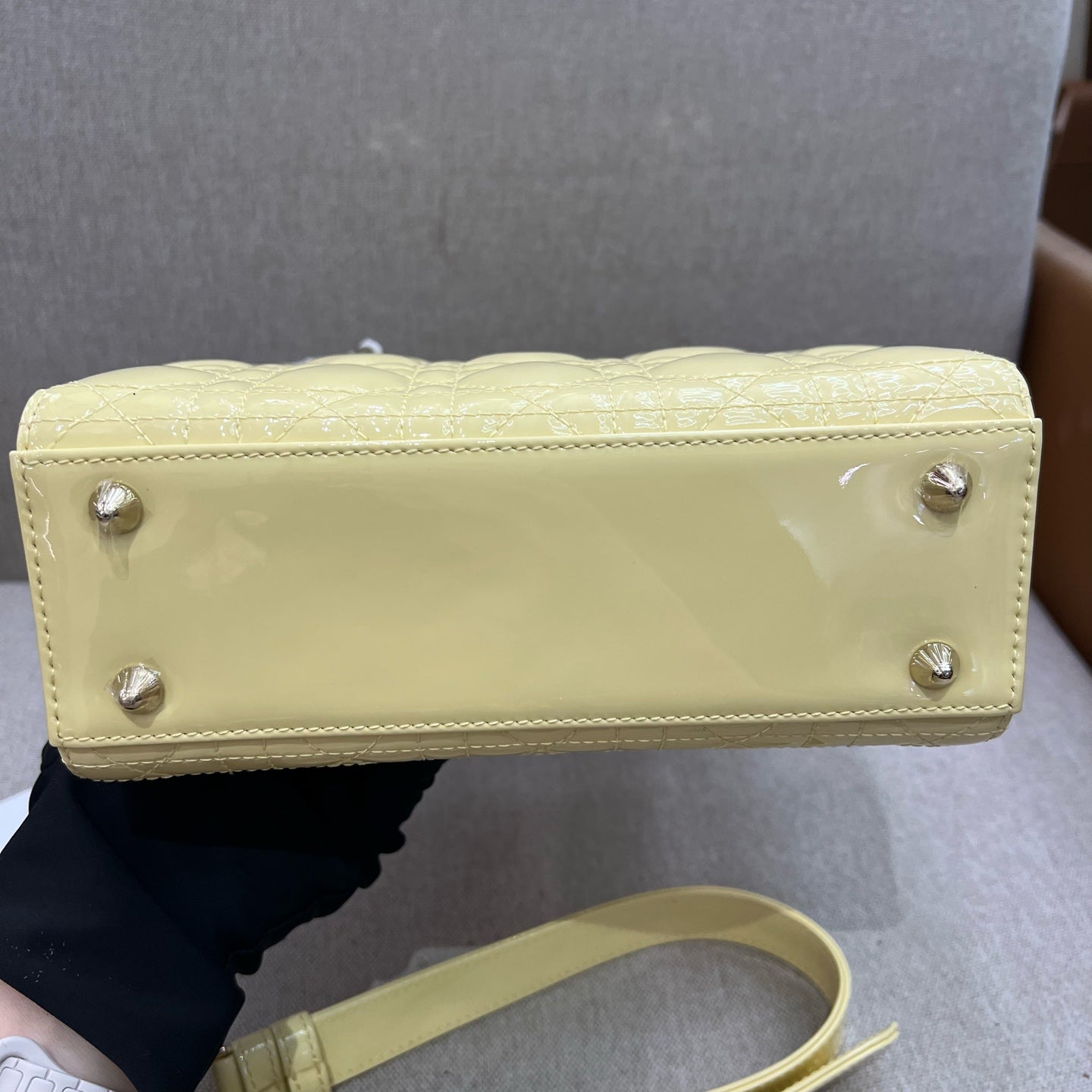 Dior - Lady Dior - Patent leather - Yellow - (mini)