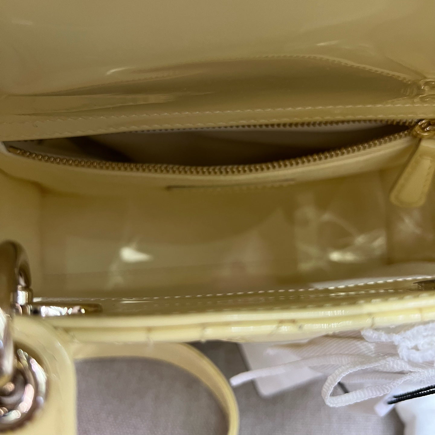 Dior - Lady Dior - Patent leather - Yellow - (mini)