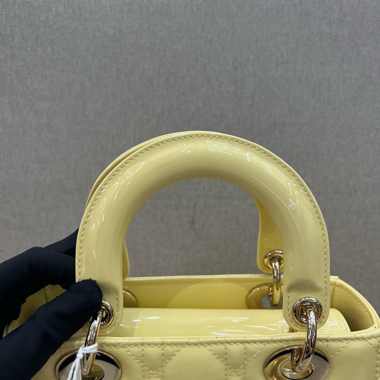 Dior - Lady Dior - Patent leather - Yellow - (mini)
