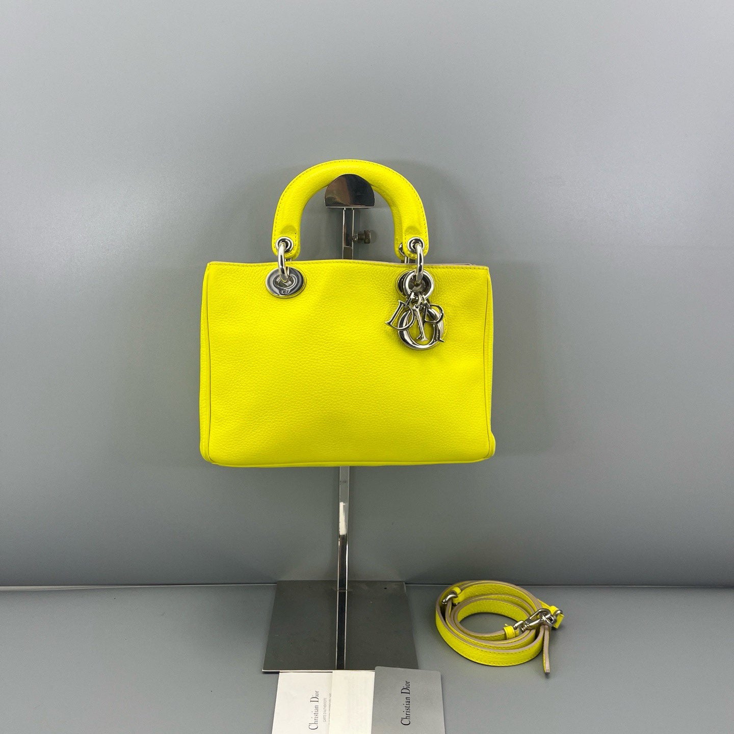 Dior - Lady Dior - Pebbled leather - Yellow - (small)