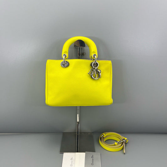 Dior - Lady Dior - Pebbled leather - Yellow - (small)