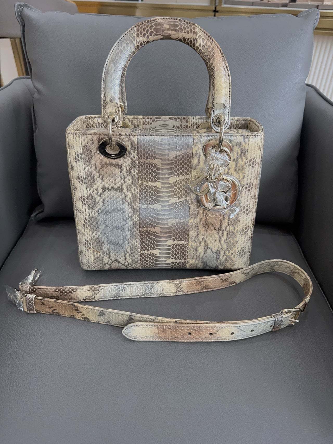 Dior - Lady Dior - Python - Beige - (medium)
