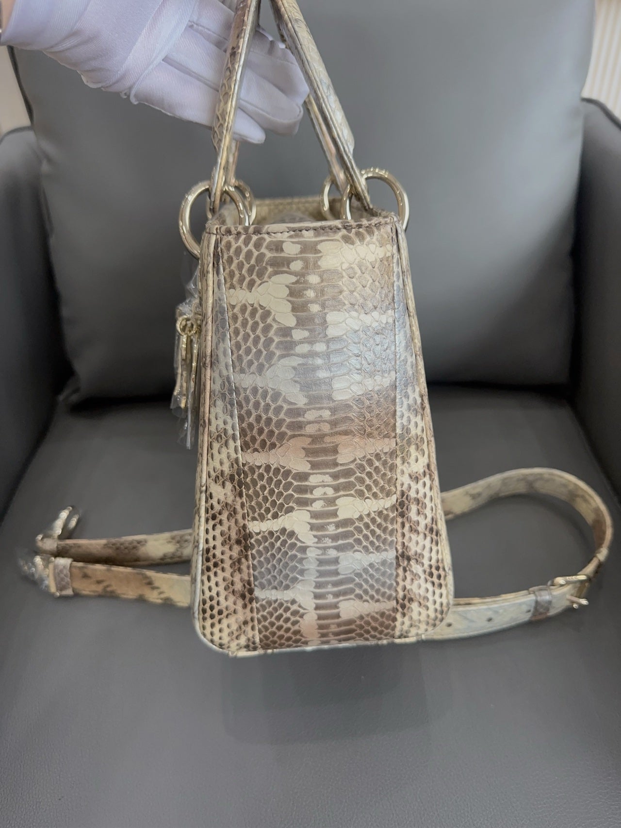 Dior - Lady Dior - Python - Beige - (medium)
