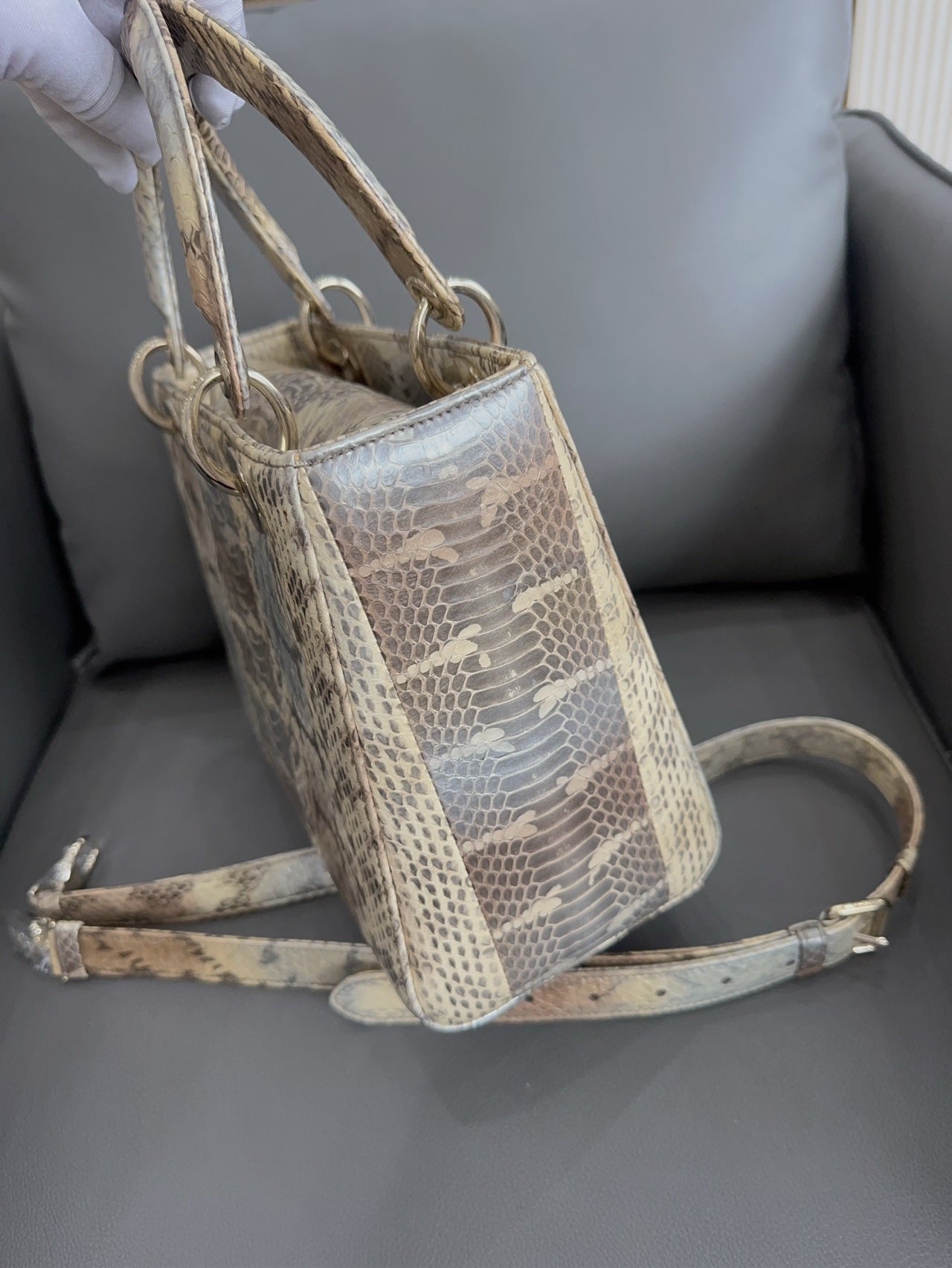 Dior - Lady Dior - Python - Beige - (medium)
