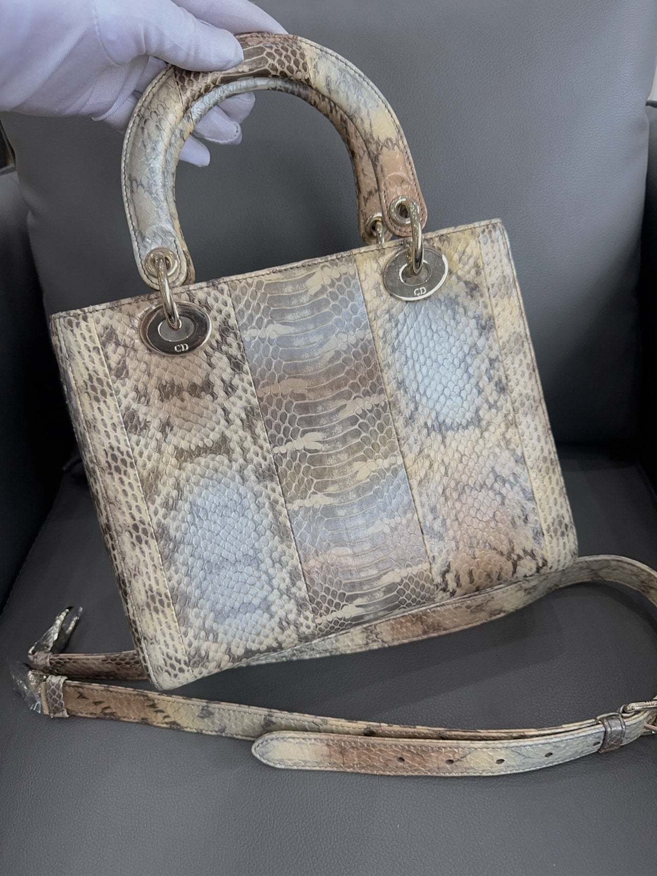 Dior - Lady Dior - Python - Beige - (medium)