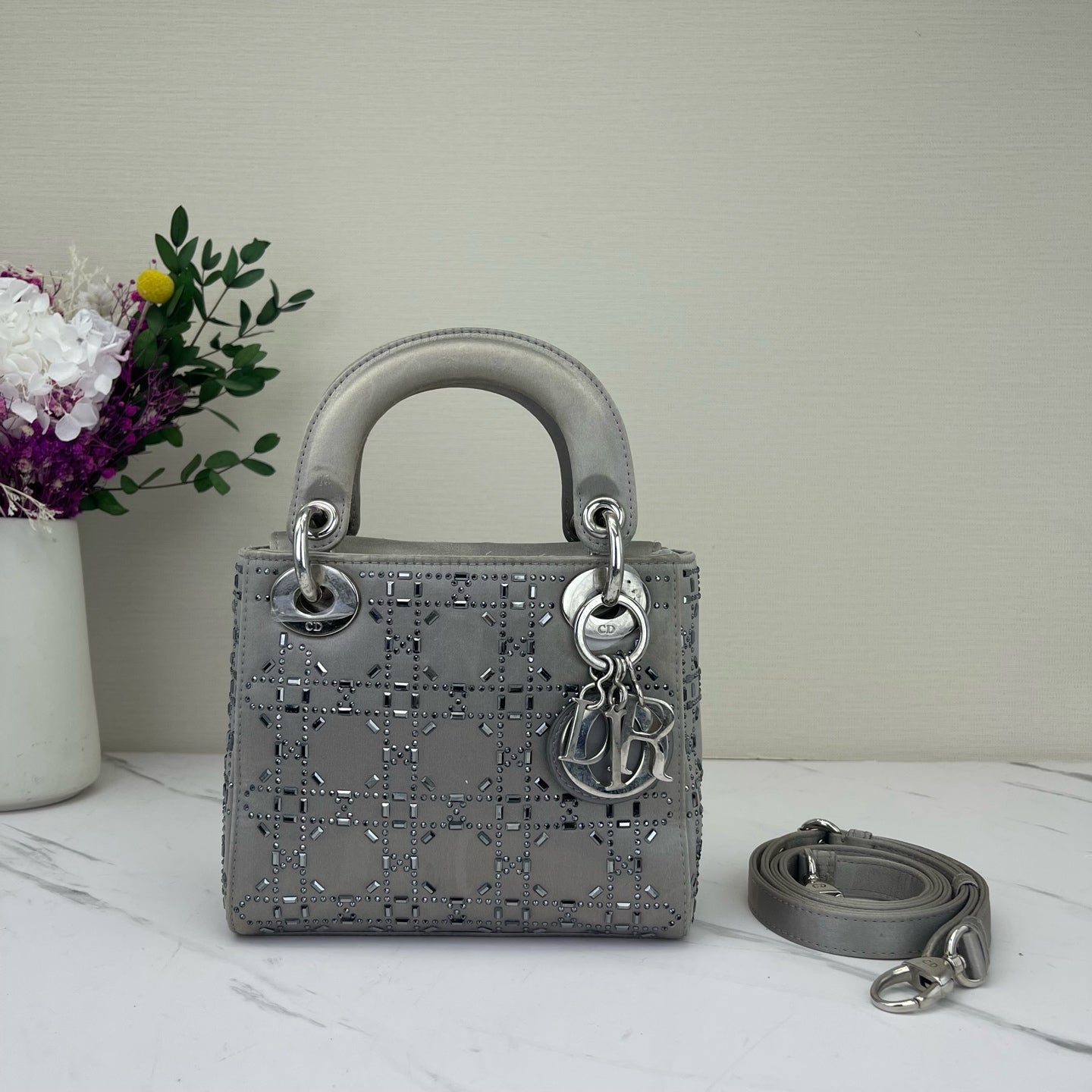 Dior - Lady Dior - Silk - Grey - (mini)
