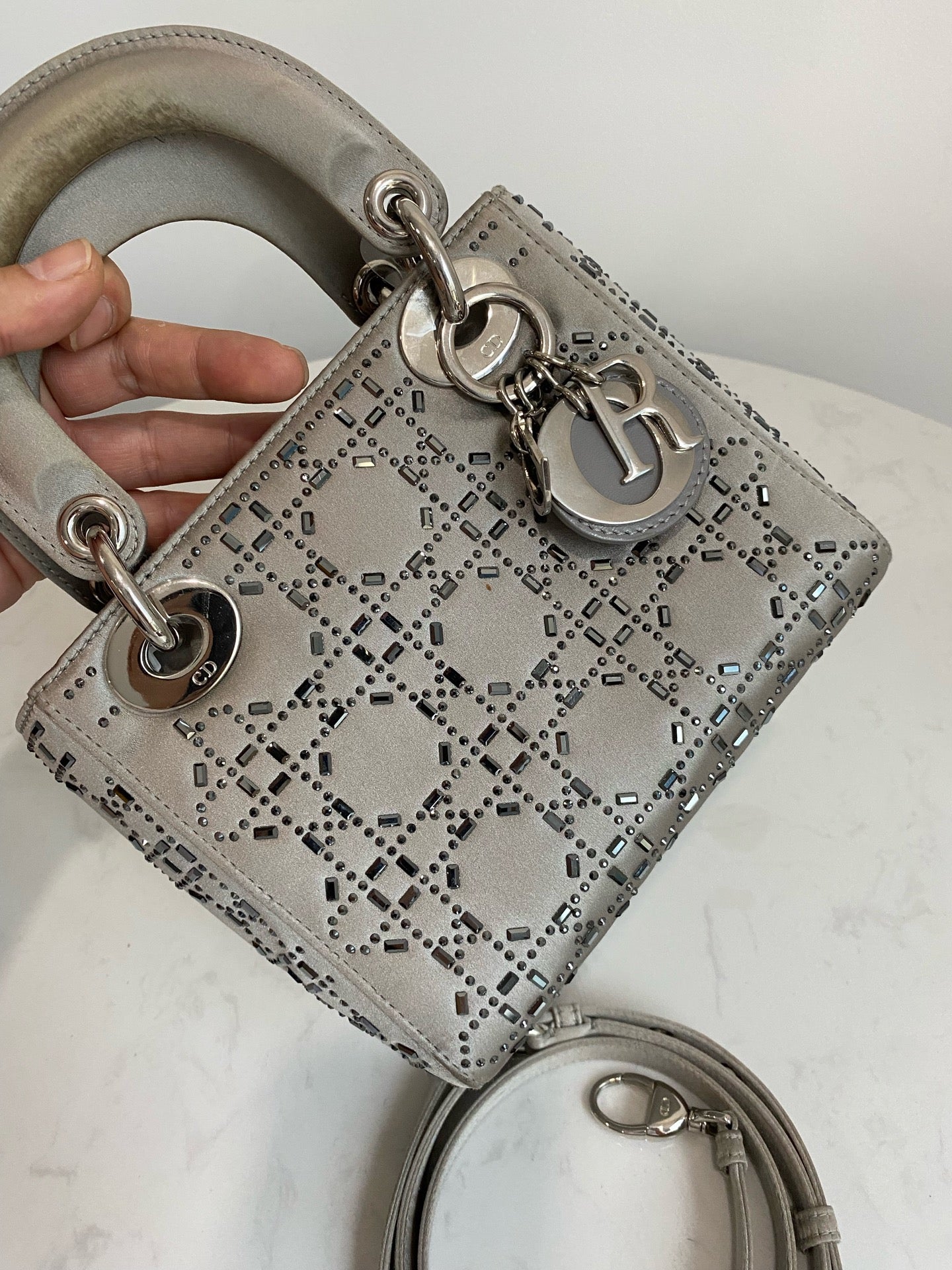 Dior - Lady Dior - Silk - Grey - (mini)