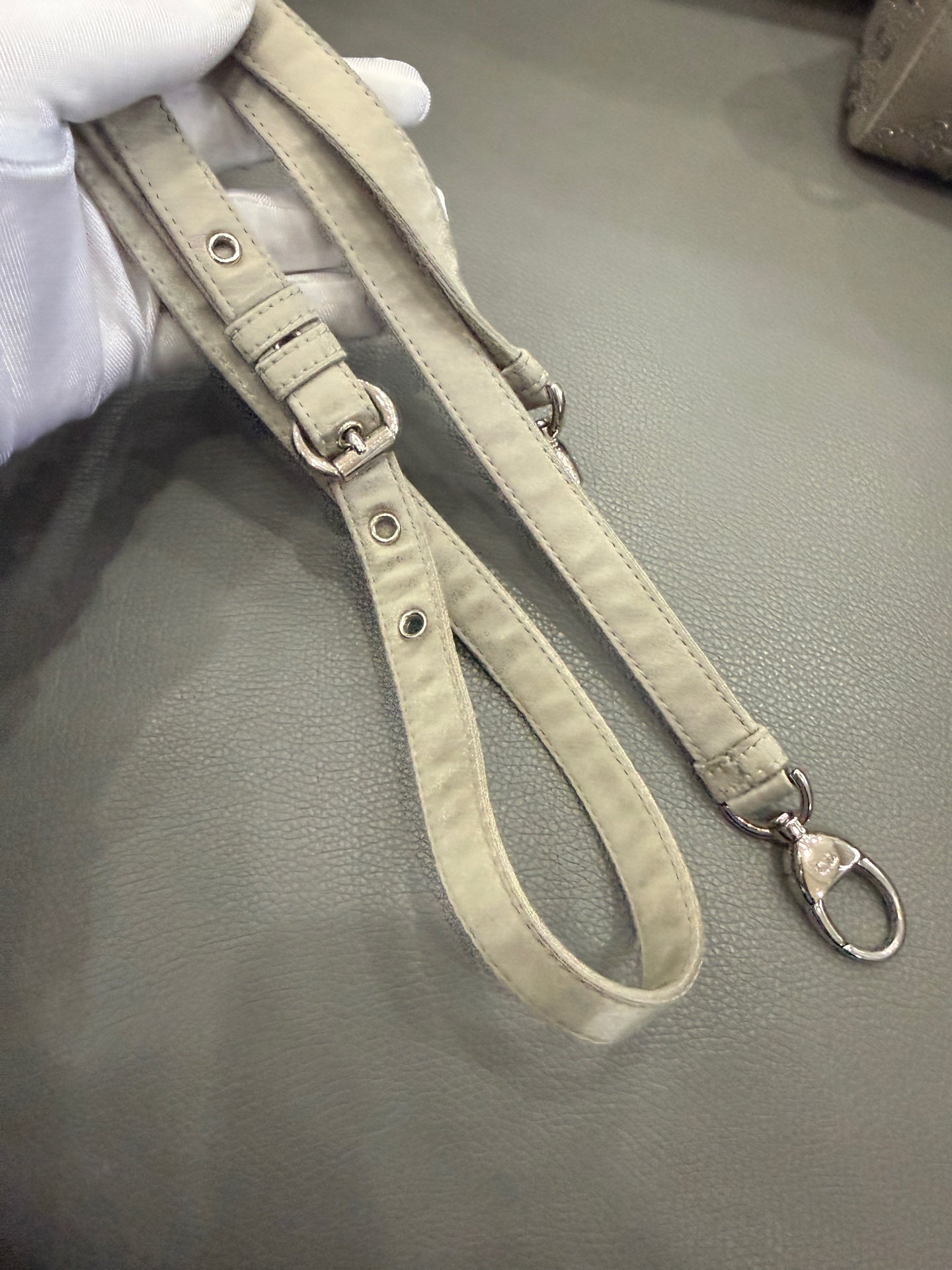 Dior - Lady Dior - Silk satin with crystal embellishments - Grey - (Mini)