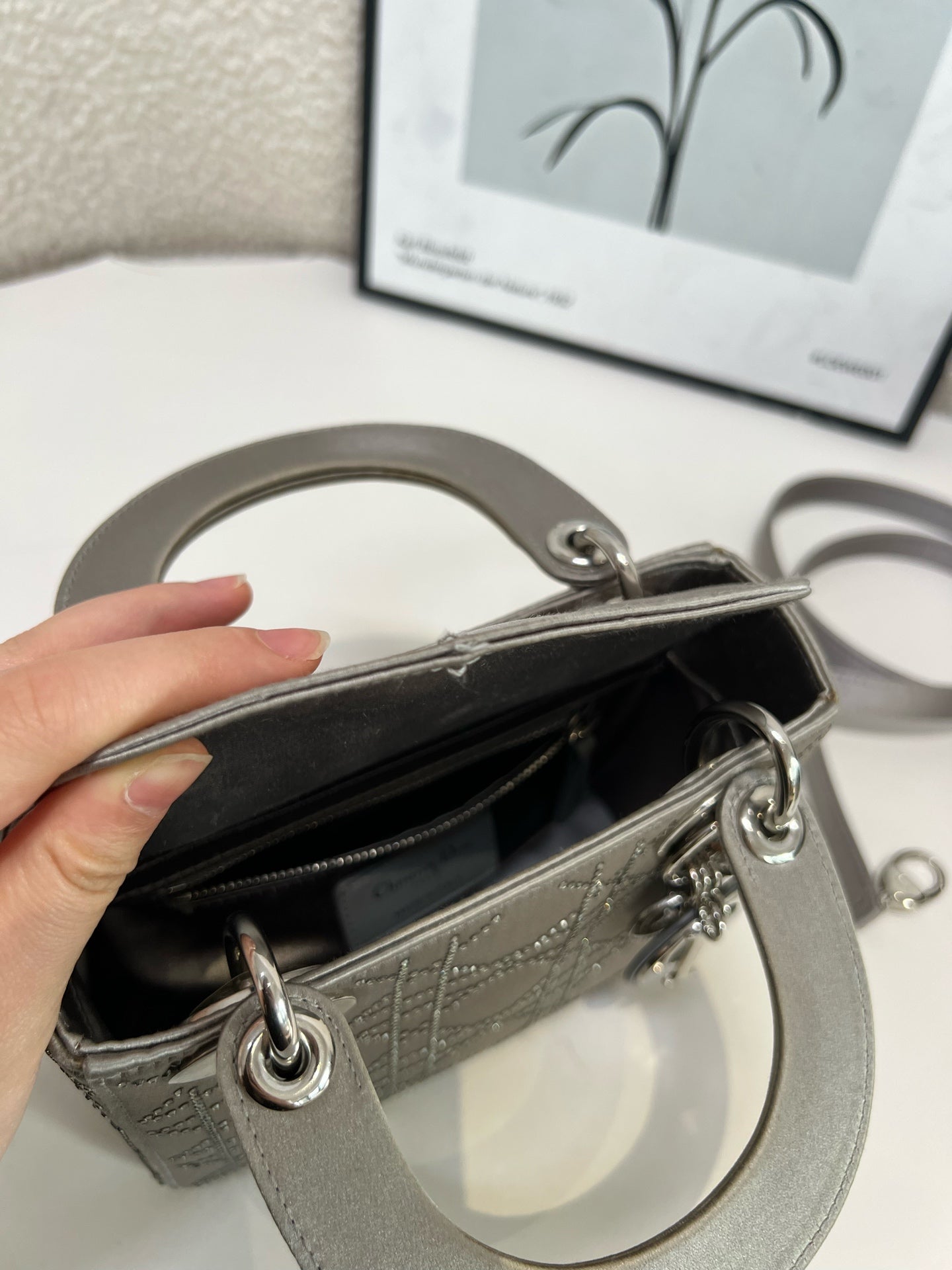 Dior - Lady Dior - Silk - Silver - (mini)