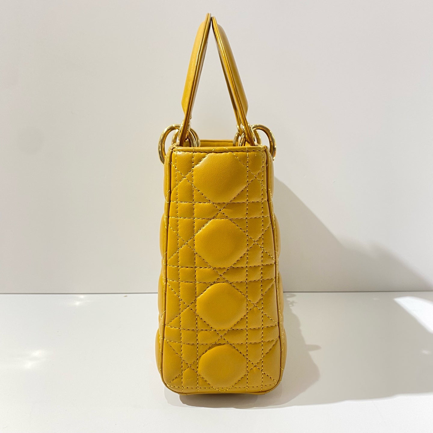 Dior - Lady Dior (Small) - Lambskin leather - Yellow with Gold-Tone Hardware - (Small)