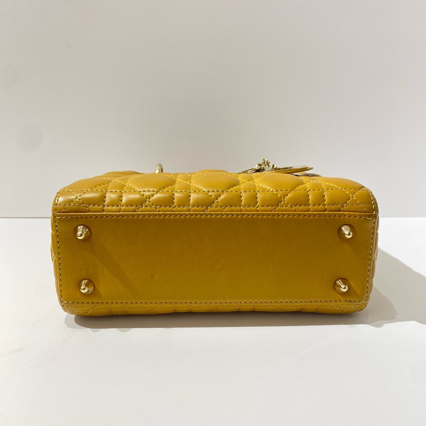 Dior - Lady Dior (Small) - Lambskin leather - Yellow with Gold-Tone Hardware - (Small)