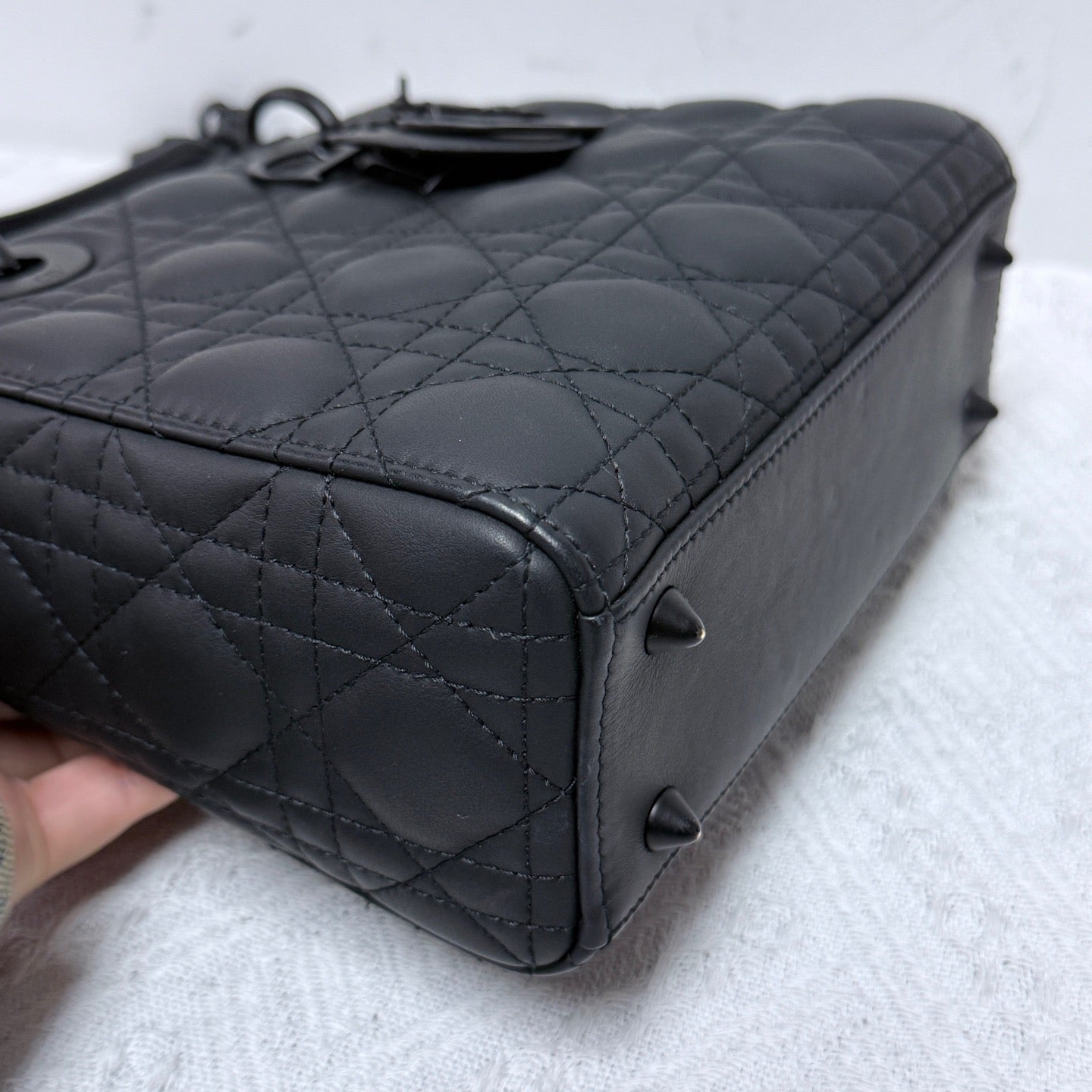 Dior - Lady Dior Small - Matte calfskin leather - Black - (Small)