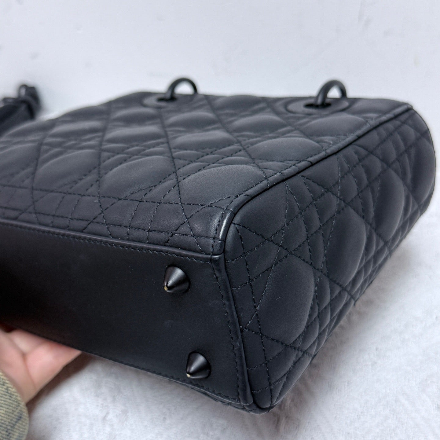 Dior - Lady Dior Small - Matte calfskin leather - Black - (Small)