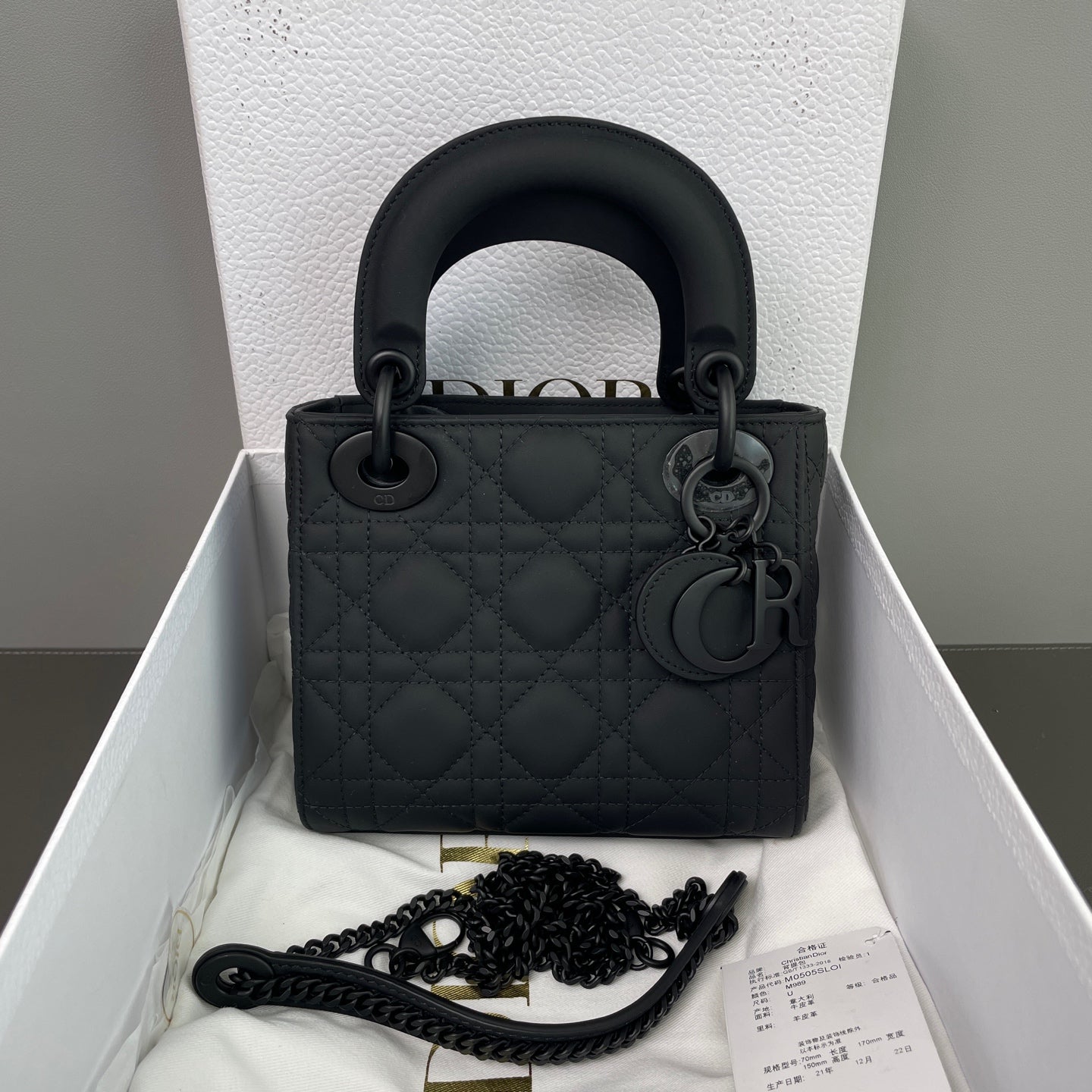 Dior - Lady Dior "So Black" Mini - Matte calfskin leather - Black - (mini)