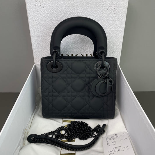 Dior - Lady Dior "So Black" Mini - Matte calfskin leather - Black - (mini)
