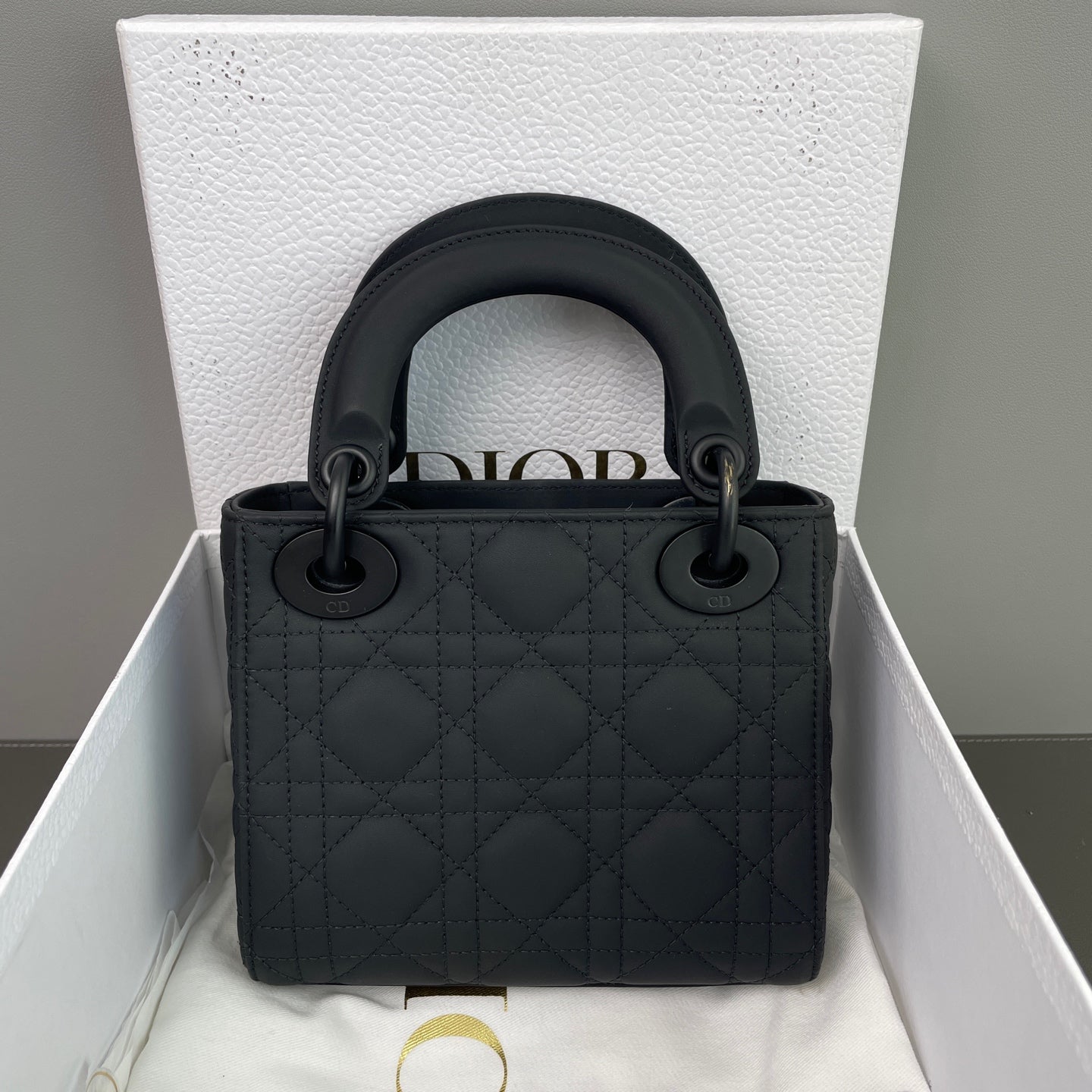 Dior - Lady Dior "So Black" Mini - Matte calfskin leather - Black - (mini)