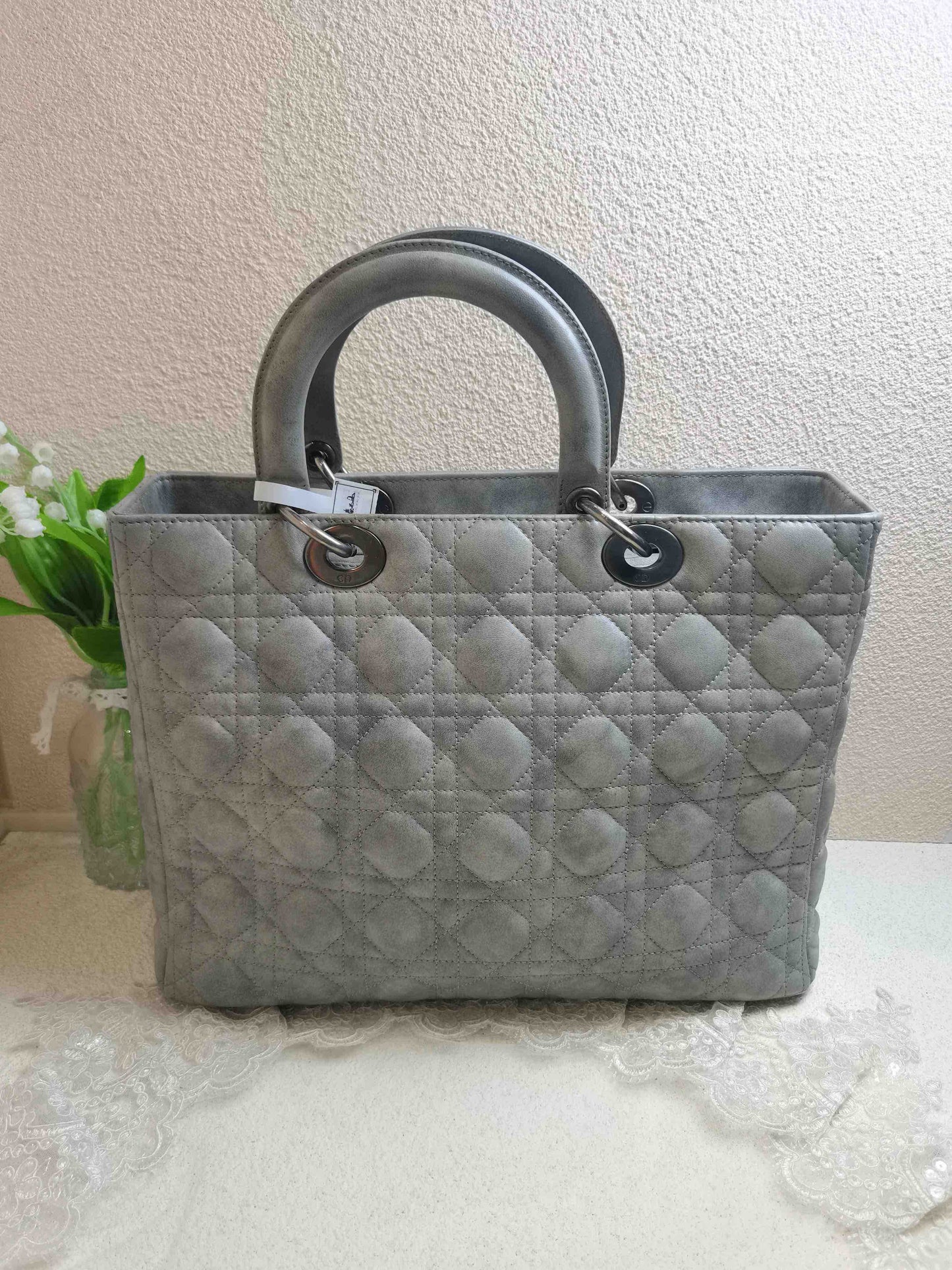 Dior - Lady Dior - Suede - Grey - (large)