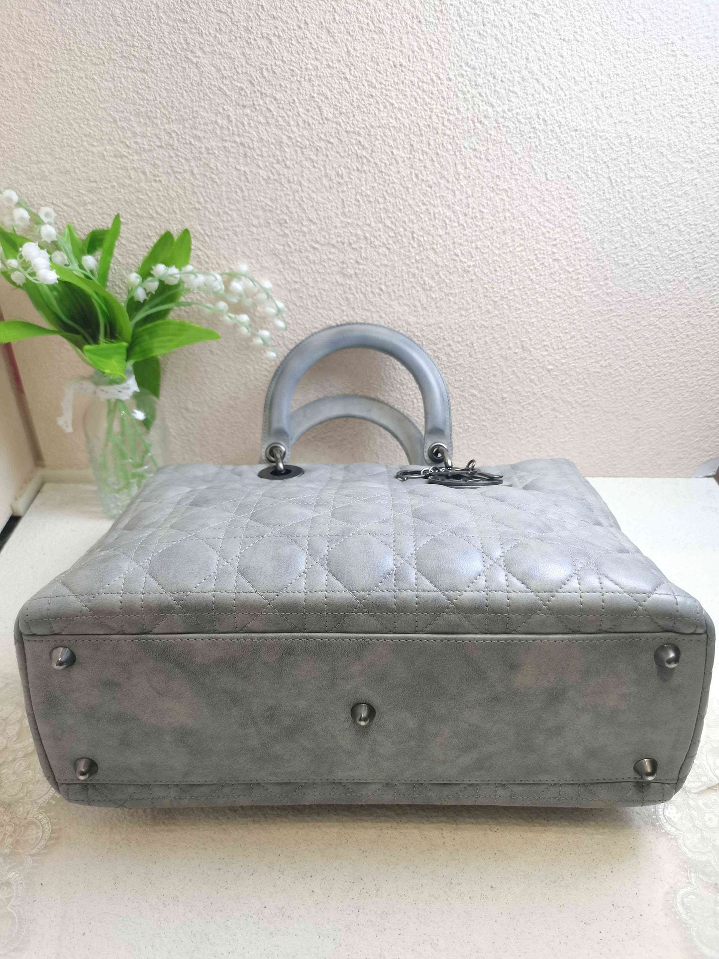 Dior - Lady Dior - Suede - Grey - (large)