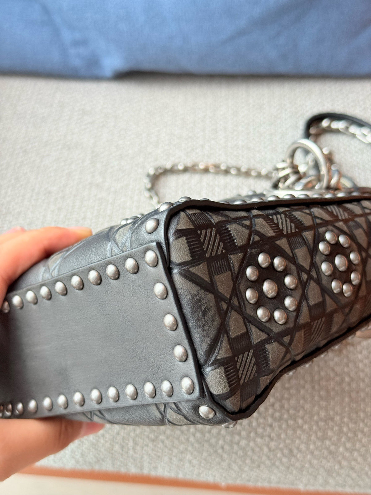 Dior - Lady Dior Three-Compartment Limited Edition Studded - Leather - Black - (mini)