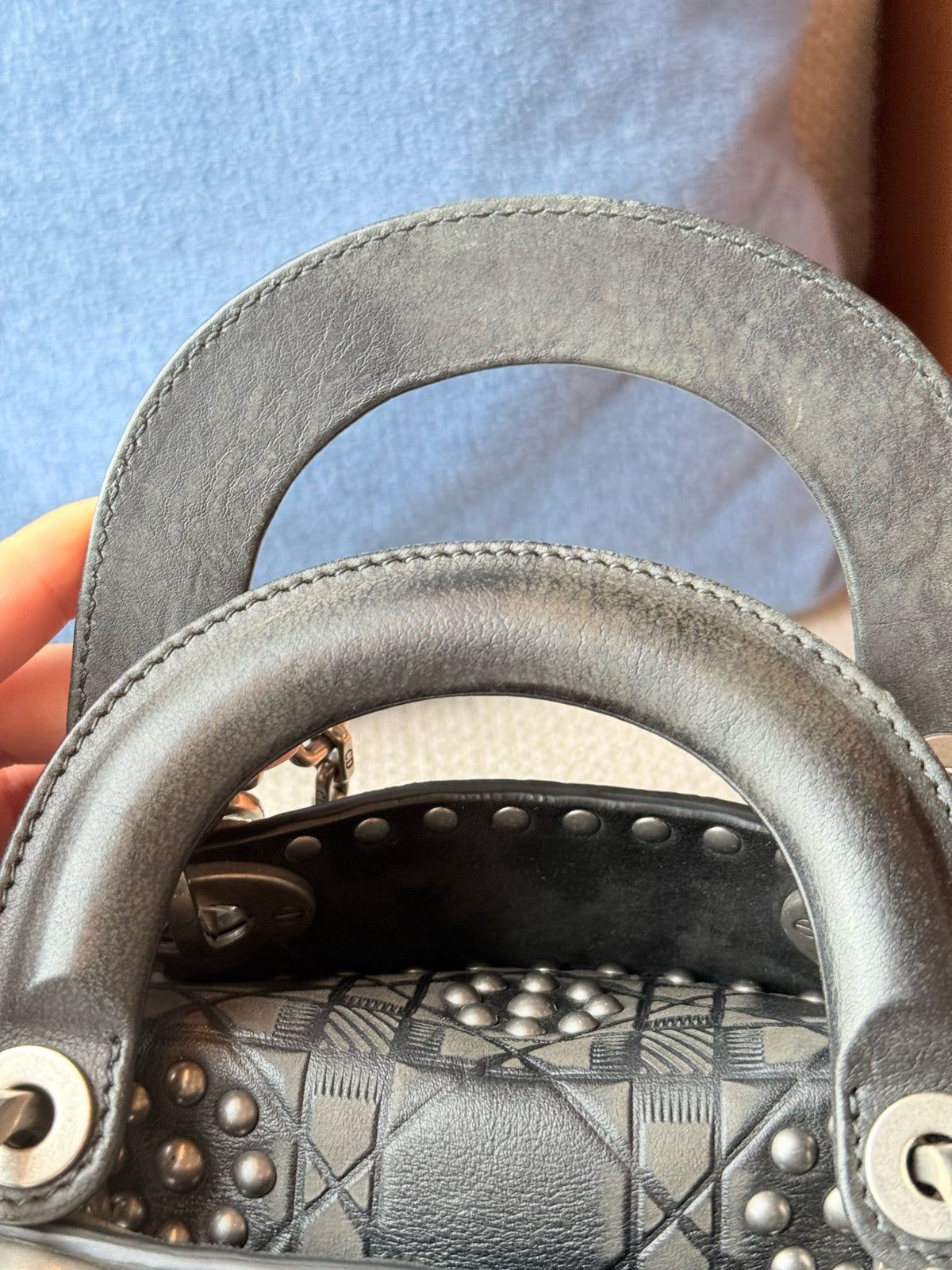 Dior - Lady Dior Three-Compartment Limited Edition Studded - Leather - Black - (mini)